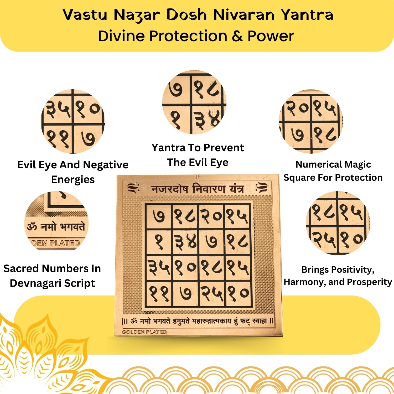 Plus Value Vastu Nazar Dosh Nivaran Yantra - Vastu Yantra for Protection from Evil Eye (Multi Colour, 3 x 3 Inches) - Image 6