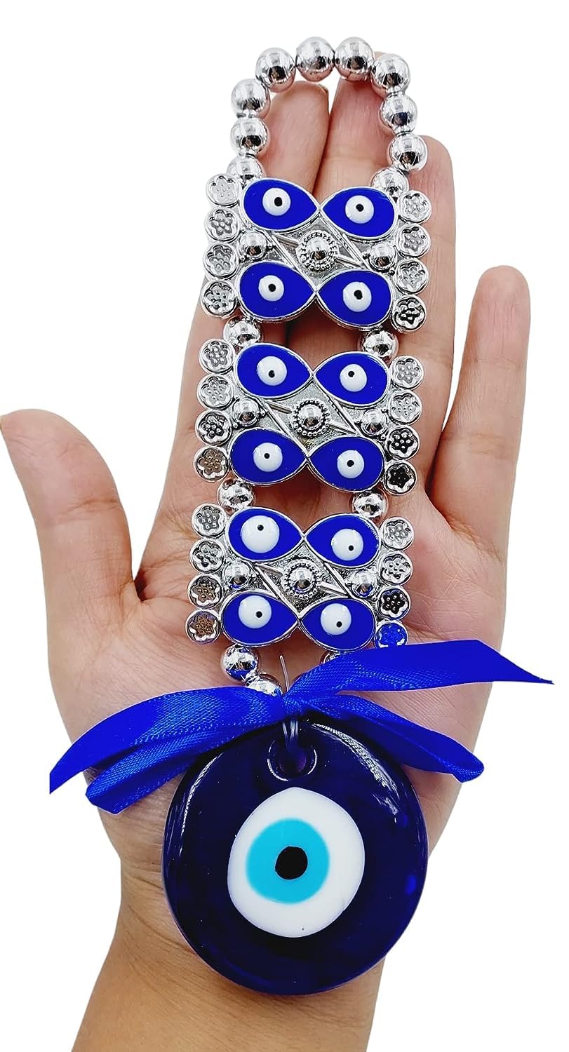 ART FLAUNTS Evil Eye Hanging for Home, Om Nazar Battu for Home Protection, Shop, Office and House Main Entrance Door (Blue Eyes) - Image 3