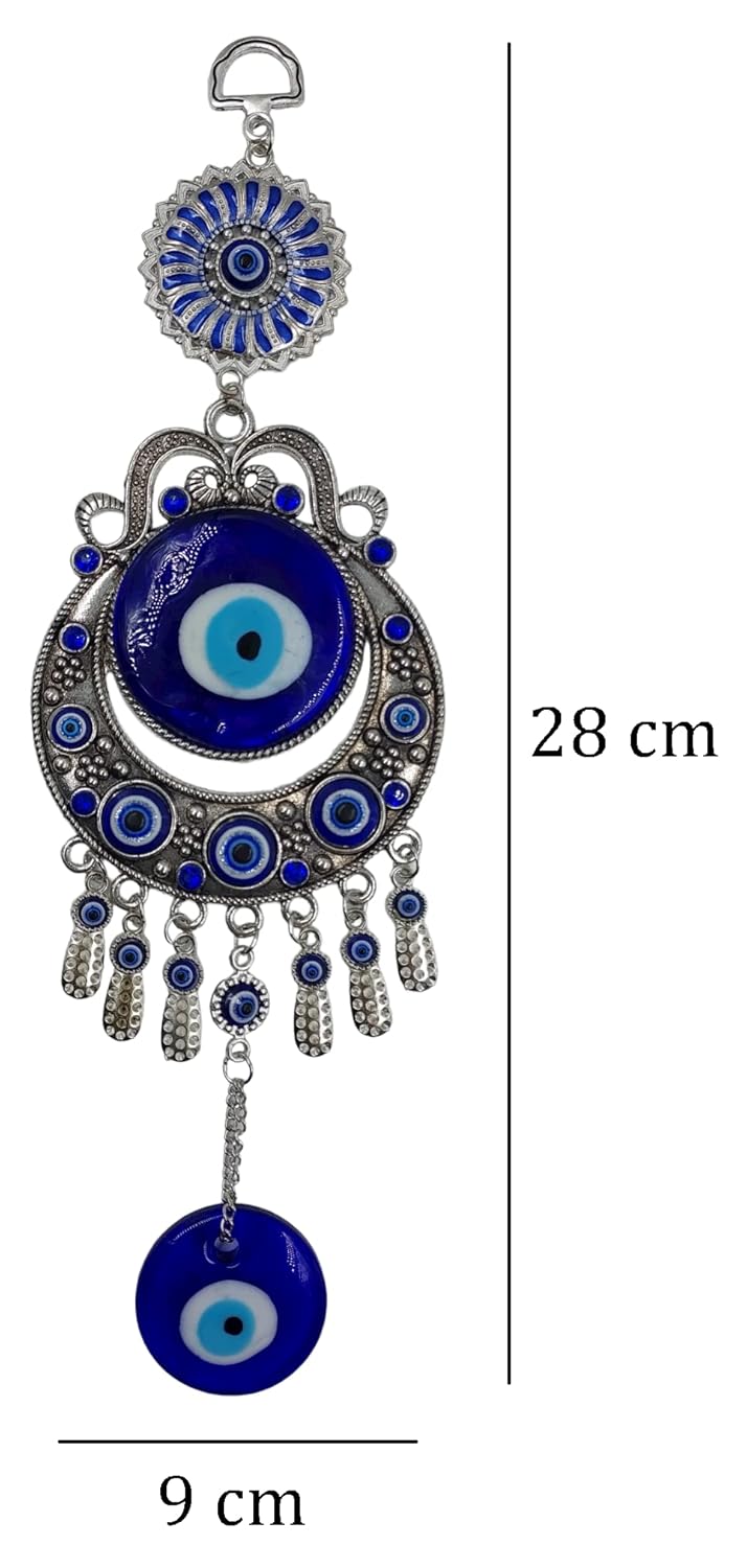 ARTISKRITI Evil Eye Hanging for Home Entrance Door Decoration, Nazar Battu for Home Protection, Good Luck Charm and Prosperity, Bi (Moon) - Image 4
