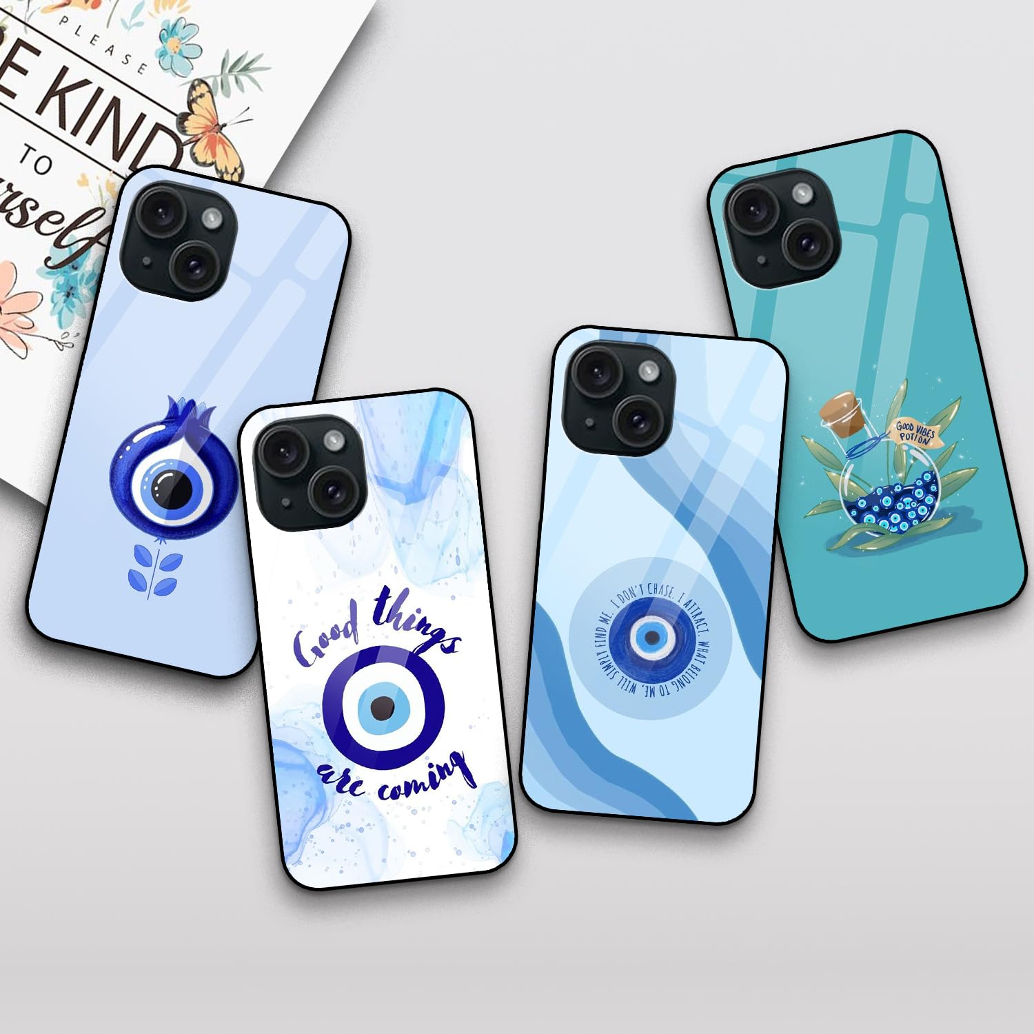 COLORflow Back Cover case Compatible with iPhone 15 | Evil Eye Charm Customized | Shockproof TPU Bumper with Camera Protection Back Cover Compatible with iPhone 15 - Image 2