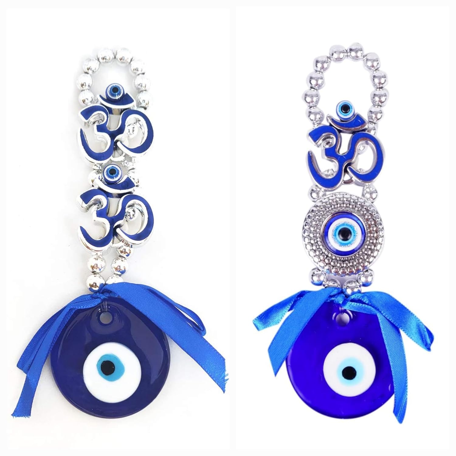 DT DECTONE Combo of 2 Lucky Evil Eye Nazar Battu, Big Om Evil Eye and Medium Om, Lucky Nazar Battu for Home Protection, Good Luck Charm and Prosperity at Office & Home - Image 2