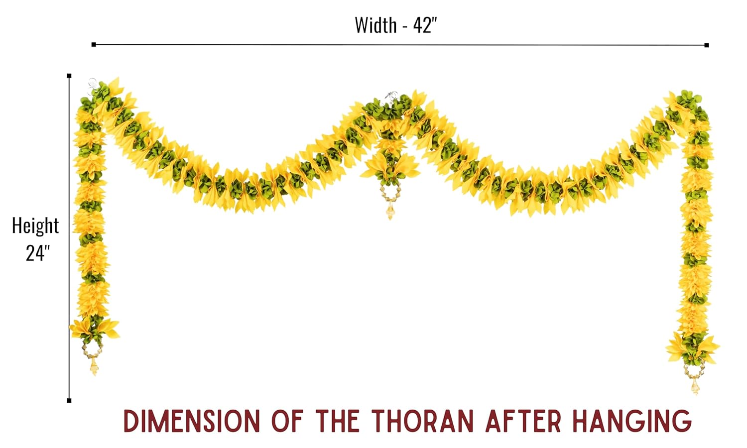 Daedal Crafters- Champa Door Set(Golden Yellow) DC129 Doorway Flower toran - Image 4