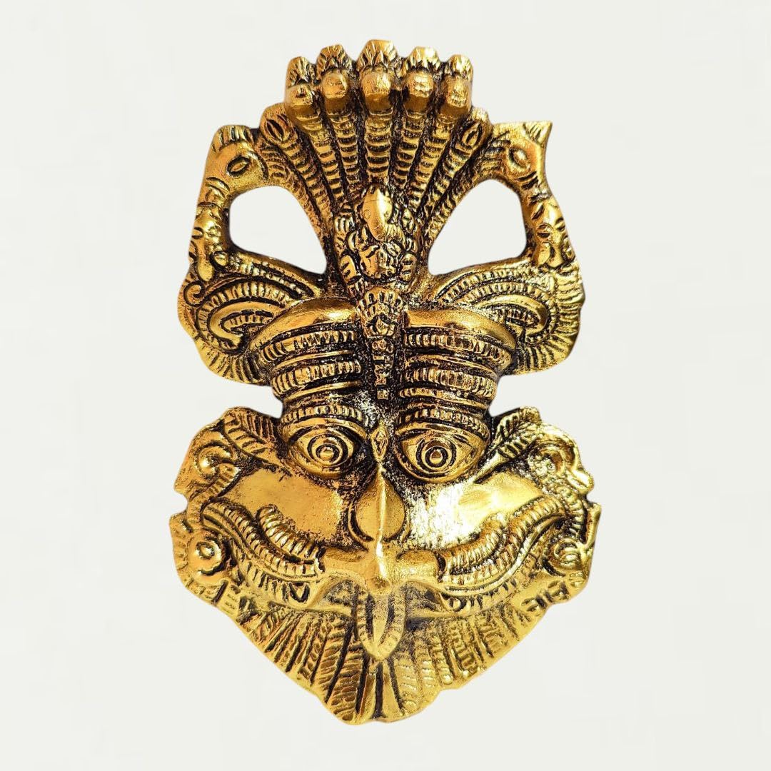The Classic Treasure Gold Nazar Battu/Evil Eye With Naag Ganesha and Nazar Suraksha,Suraksha KawachTraditional Tribal Design, Gold-Toned Metal For Home/Factory/Office/Gate Hanging/Gifts Etc - Image 3