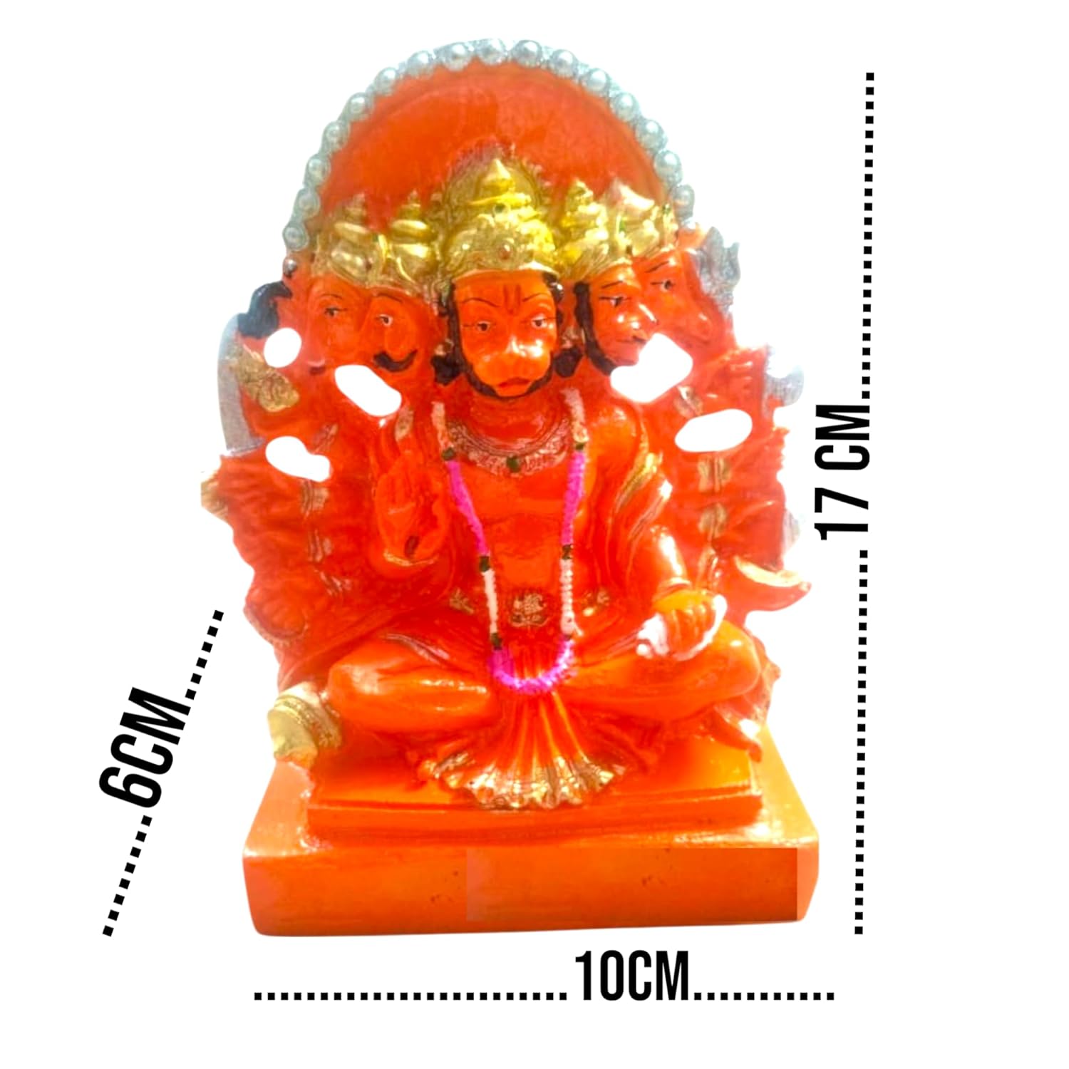 Best Looking Good Hanuman Ji Murti Panchmukhi Hanuman for Door Entrance Temple Home & Office Decor Living Room Decoration Gift for New House Warming ceramony bajarangbali Balaji Idol Evil Eye - Image 4