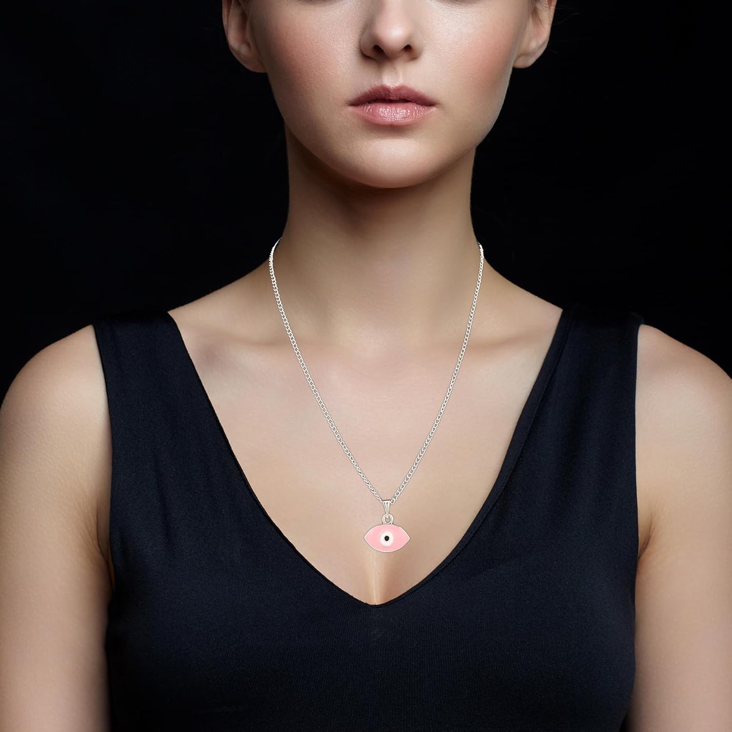 Estele Evil Eye Charm Pendant/Chain Necklace for Girls & Womens - Image 5