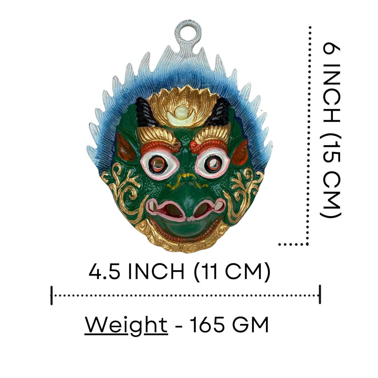 Salvus APP SOLUTIONS Metal Garuda Wall Hanging Nazar Battu/Evil Eye Protector for Home, Office and Shop (Green_6x5 Inches) - Image 3