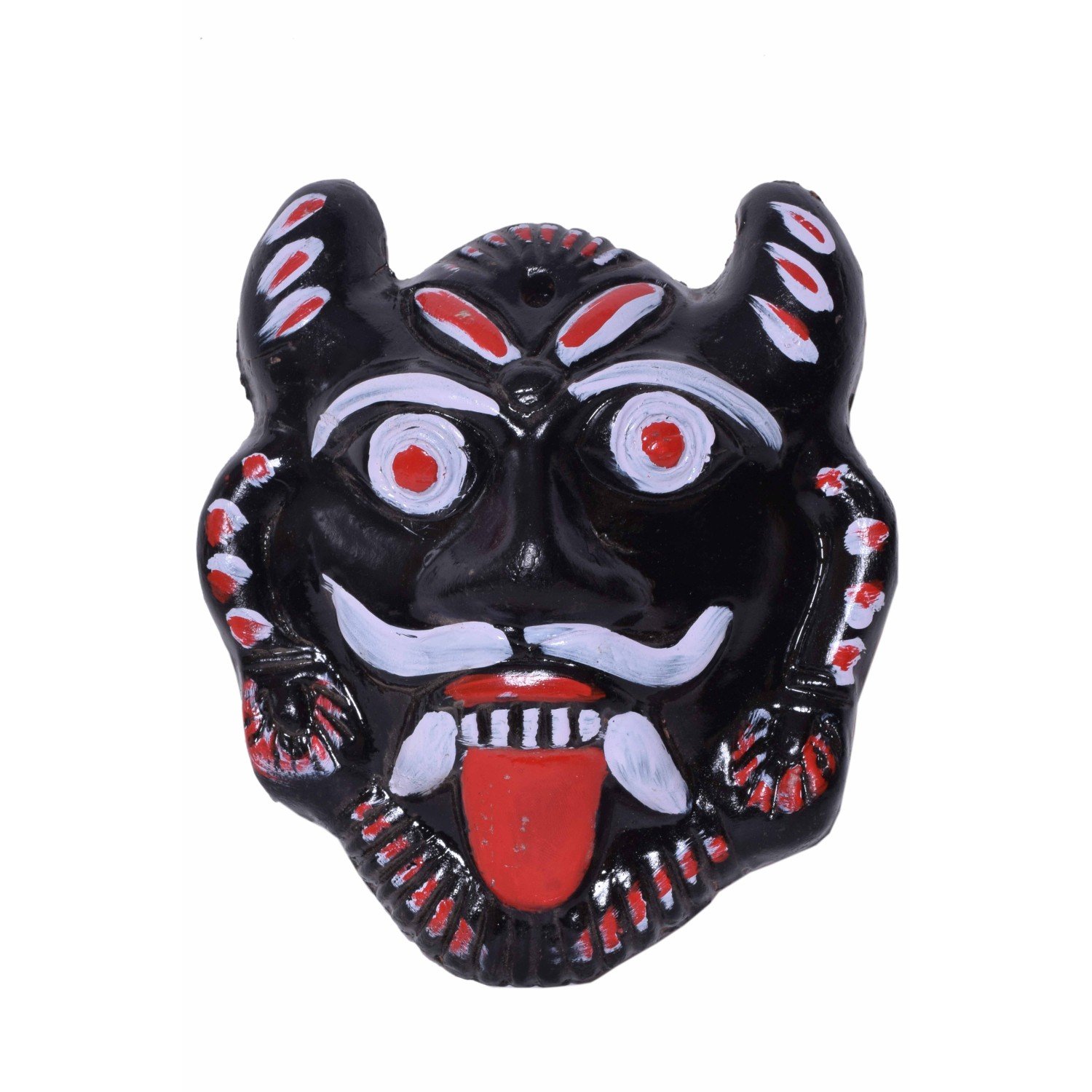 BS Natural Wall Hanging Clay Black Nazar Battu Kali Nazar Suraksha Kawach for House,Infants, Children,Office Indian Traditional Clay Evil Eye Protector for Outdoor Decoration - Image 2