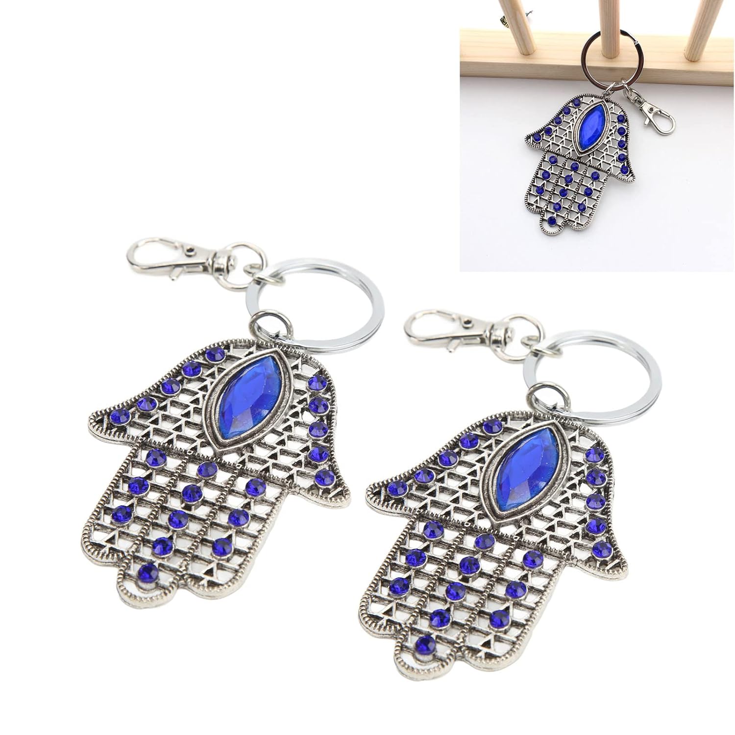 Evil Eye Keychain, Evil Eye Amulet Keychain Bag Charm Portable Exquisite for Belt Loop for Backpack for Handbag - Image 3