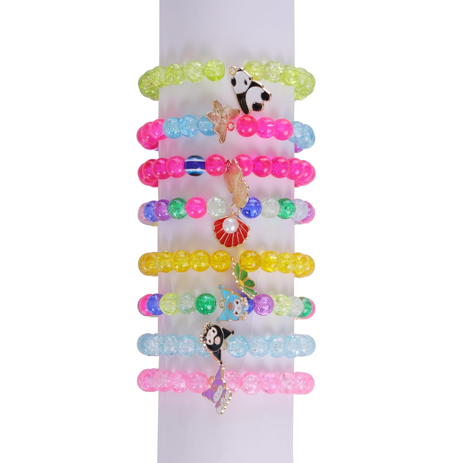 Ambitieux Children Jewelry Making Craft Bracelet Kits set for Kids - DIY 24 Compartment Box, 700+ Colorful Beads, Ear Hangings, Lobster Locks & Rings , 8 Pcs of Charms With Accessories - Birthday Gift for Girls 4 5 6 7 Years (Glass Beads Kit) - Image 3