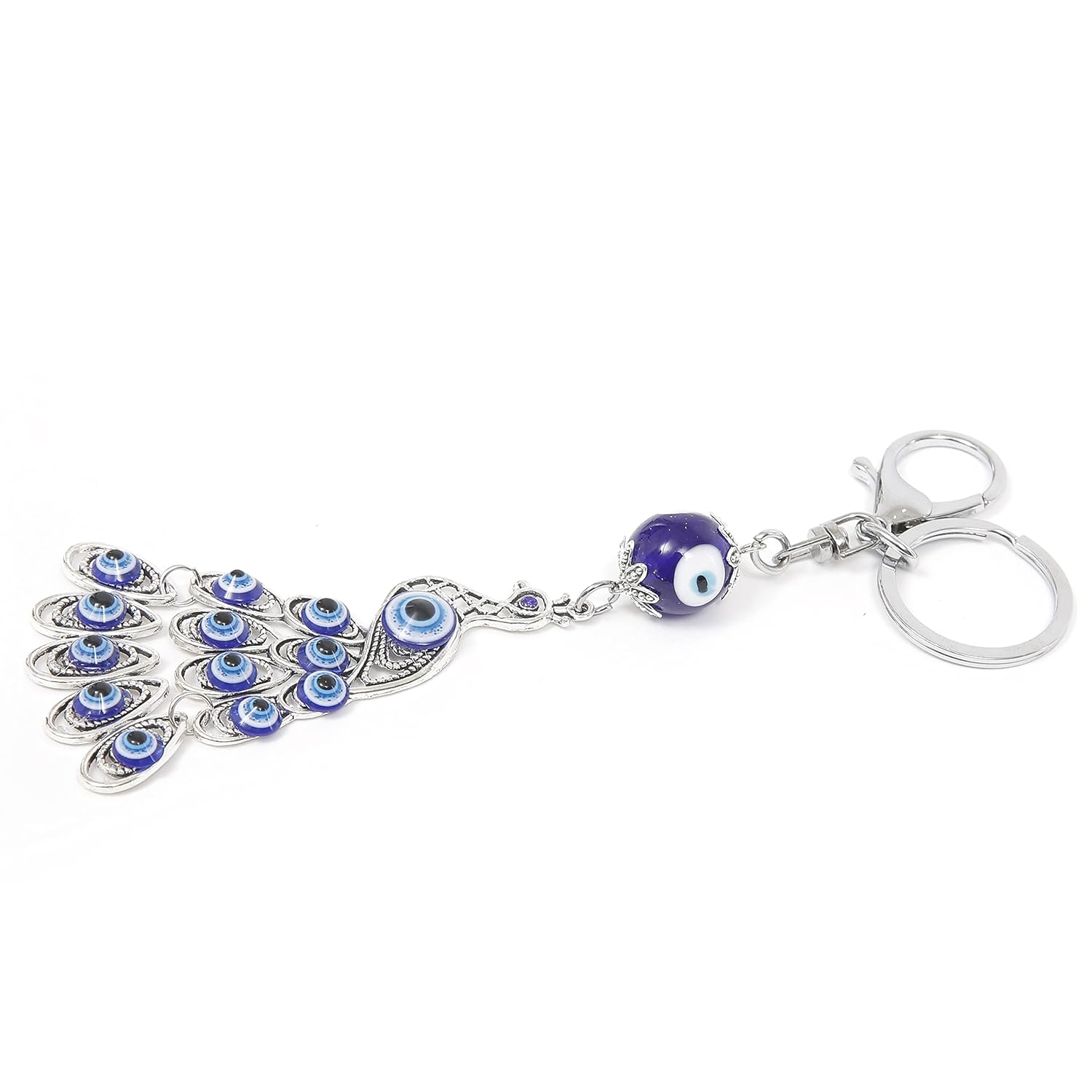Ayoni Peacock Evil Eye Protection Good luck charm Metallic Keychain Keychain - Image 3