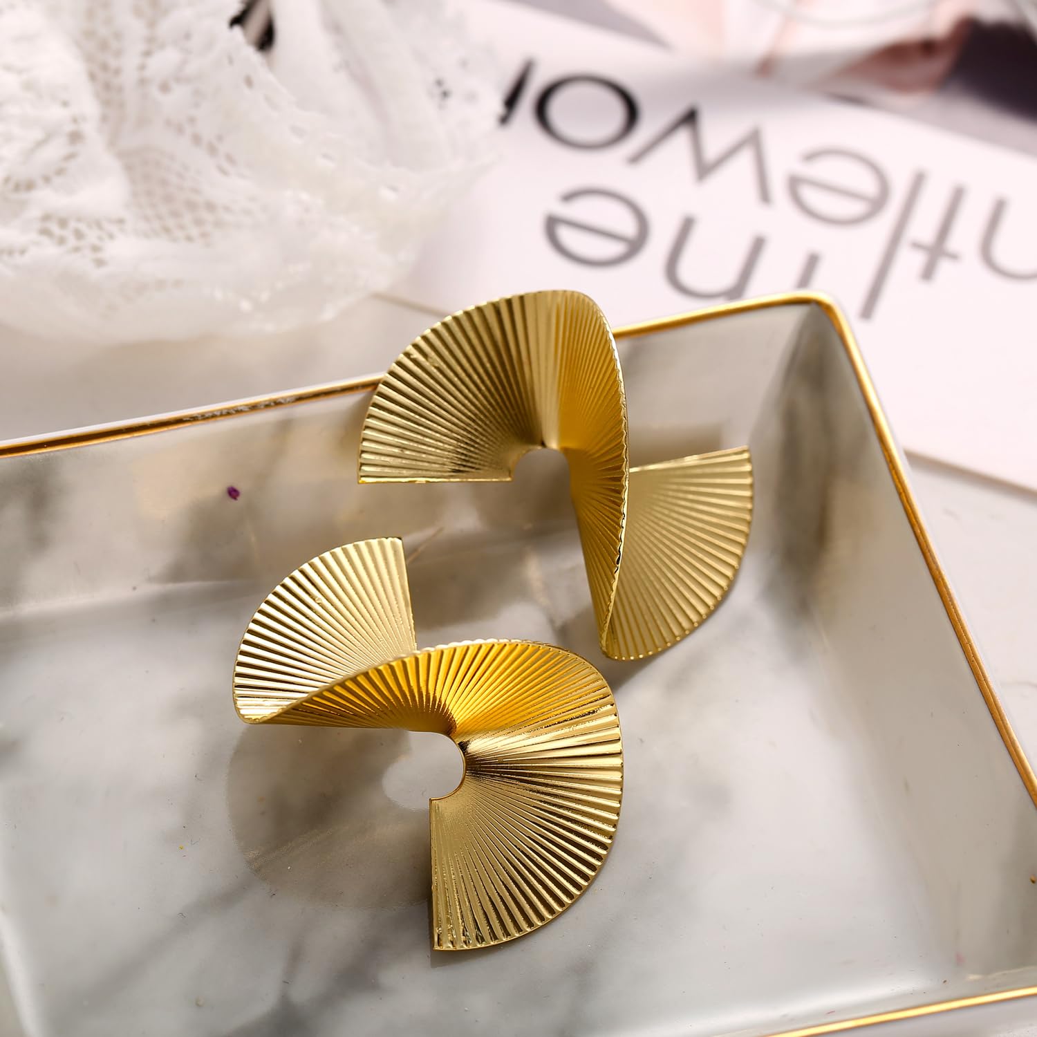 Shining Diva Fashion Latest Stylish Gold Plated Earrings for Women and Girls - Image 7