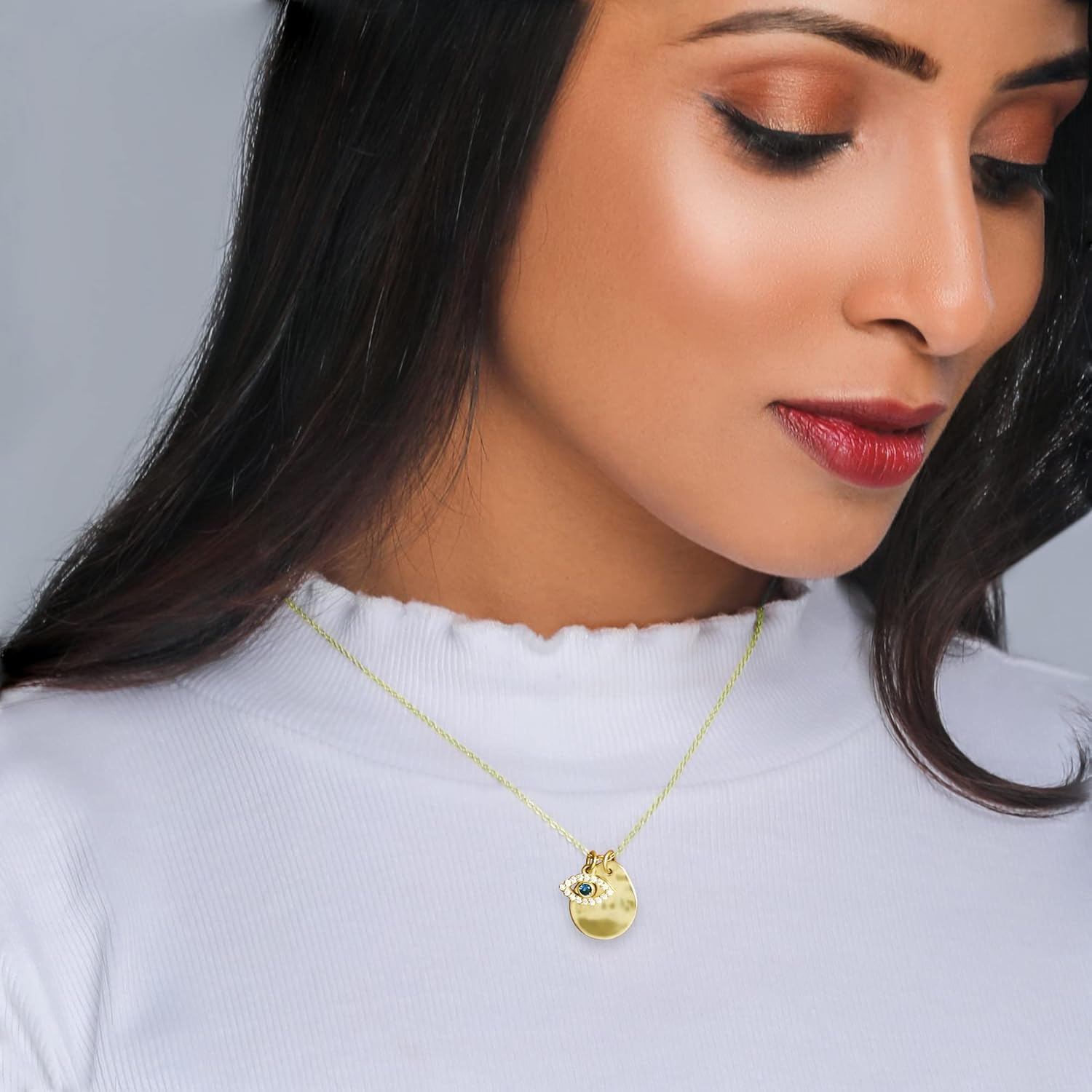 GIVA 925 Silver 18k Gold Plated Evil Eye Charm Necklace | Gifts for Girlfriend, Gifts for Women and Girls |With Certificate of Authenticity and 925 Stamp | 6 Month Warranty - Image 4