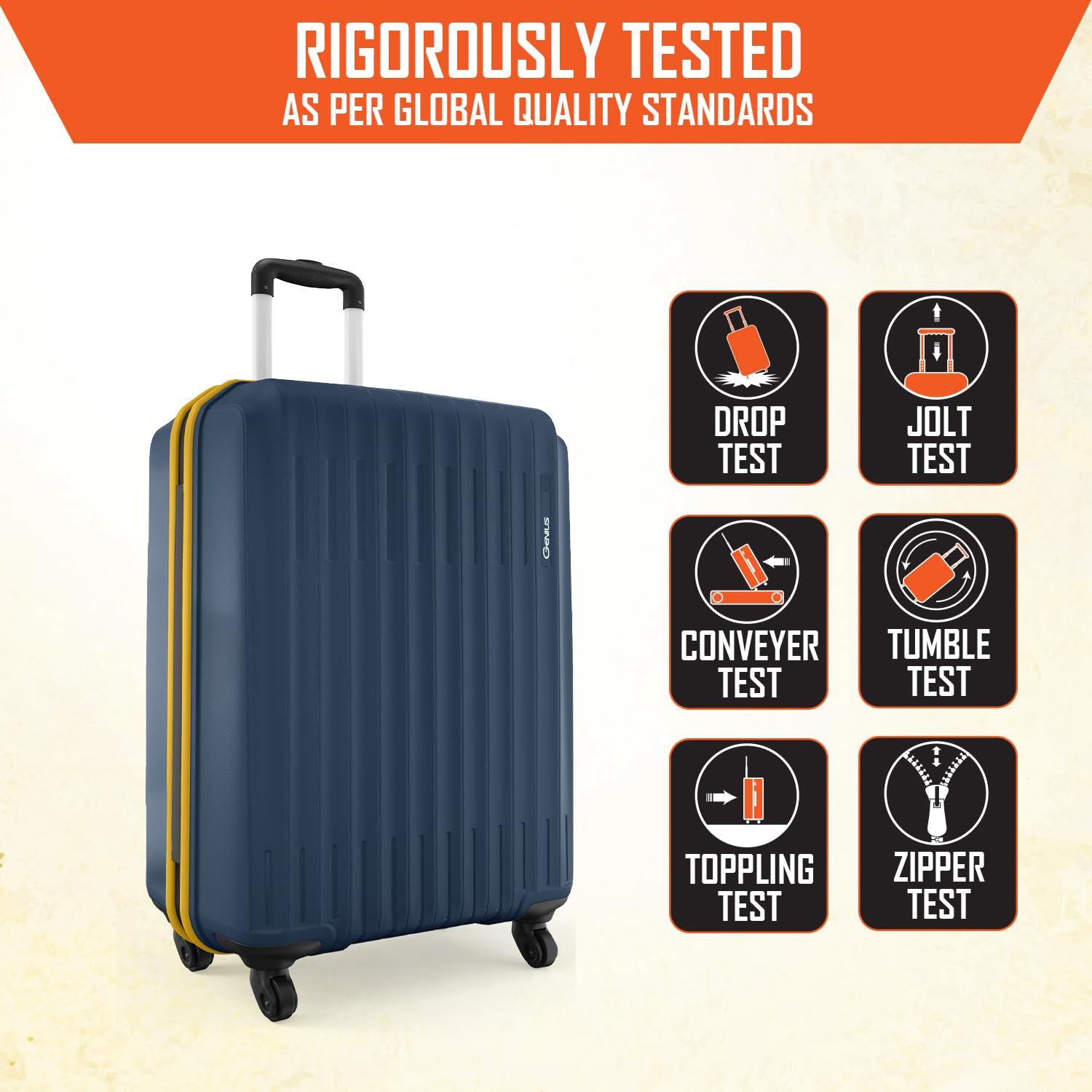 Safari Genius Alley 55cm Cabin Trolley Bag Hard Case Polypropylene, 4 Spinner Wheels, 360 Degree Wheeling Carry on Luggage, Travel Bag, Suitcase for Travel, Trolley Bags for Travel, Navy - Image 6