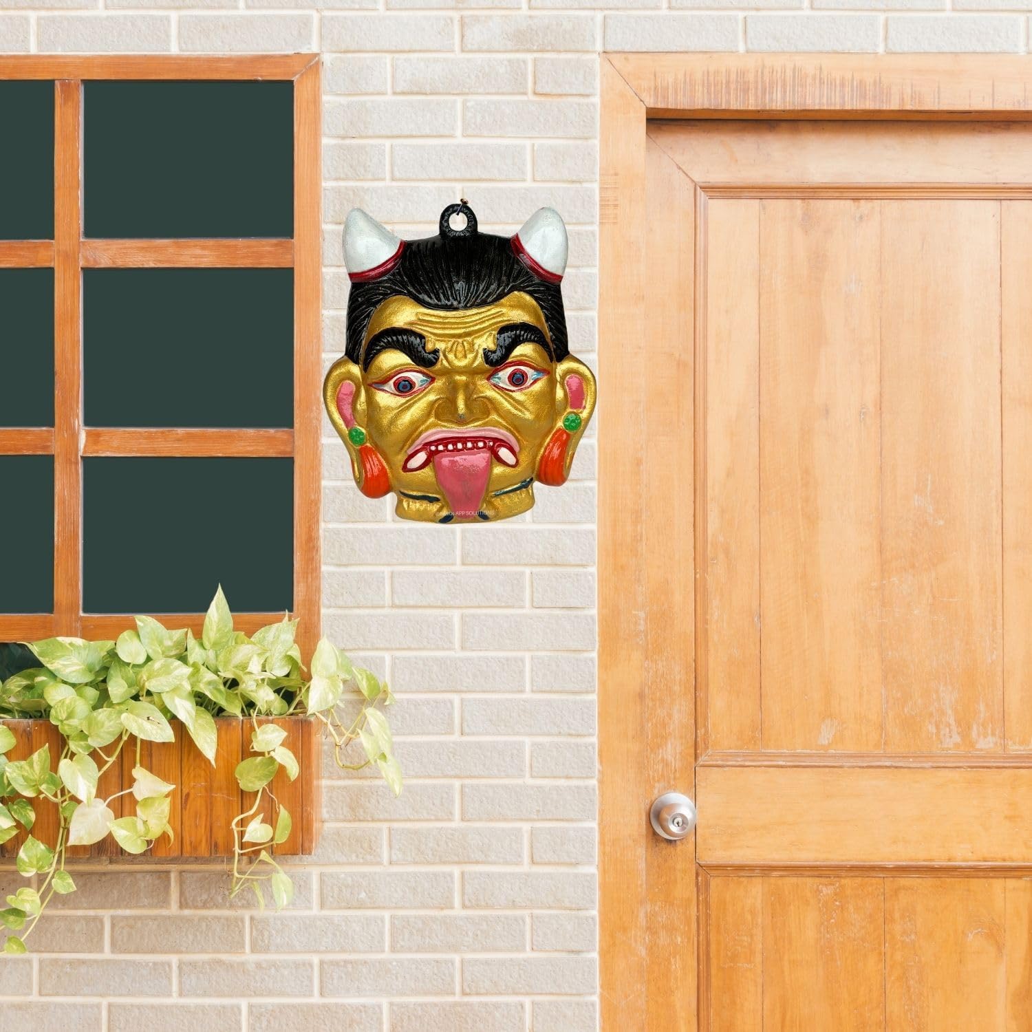 Salvus APP SOLUTIONS Metal Nazar Battu Wall Hanging Face Mask for Evil Eye Protection (Multicolour, Small) - Image 9