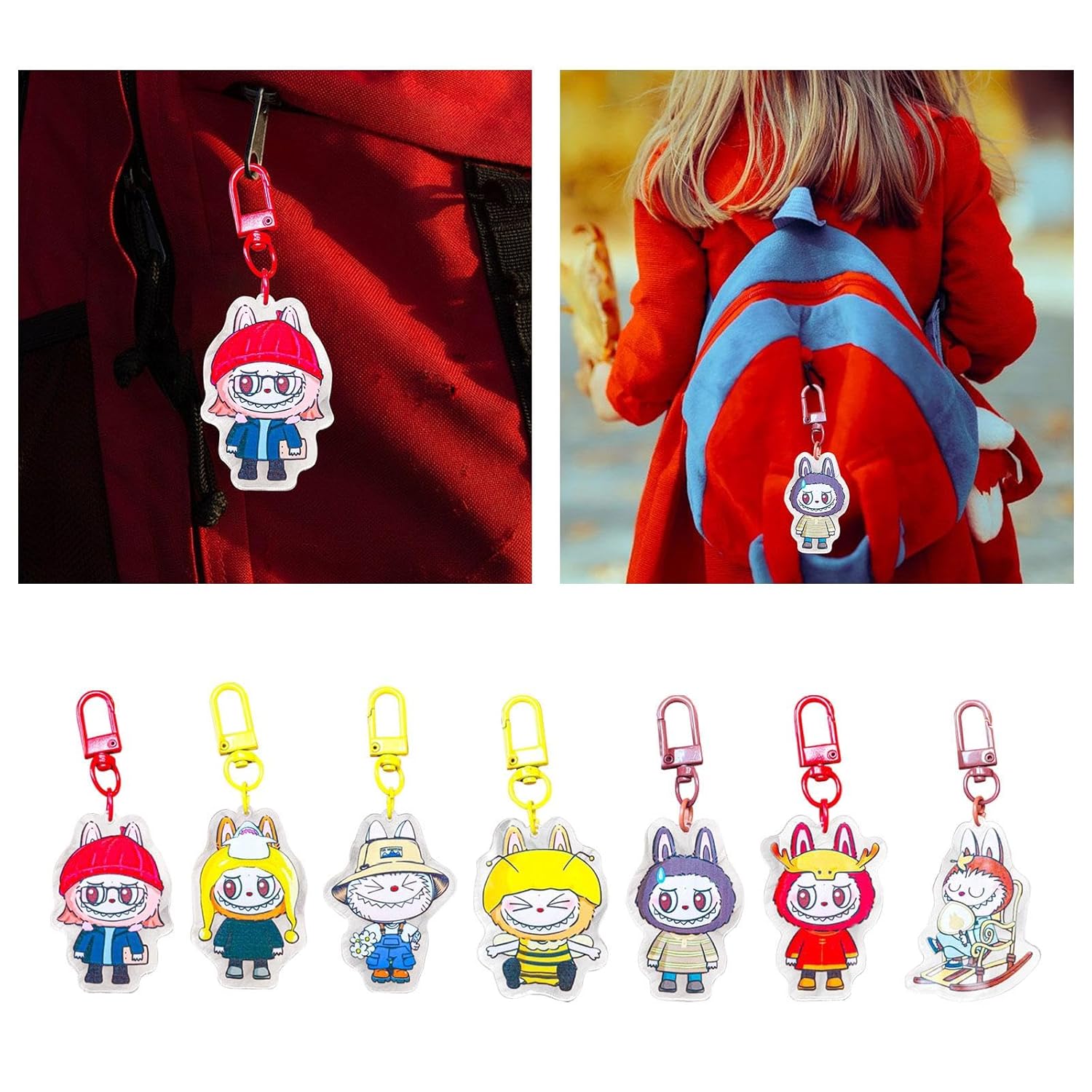 MERISHOPP® Cartoon Keychain Key Holder Funny Hanging Ornament for Backpack Wallet Decor Style A|Clothing, Shoes & Accessories | Womens Accessories | Key Chains, Rings & Finders - Image 5