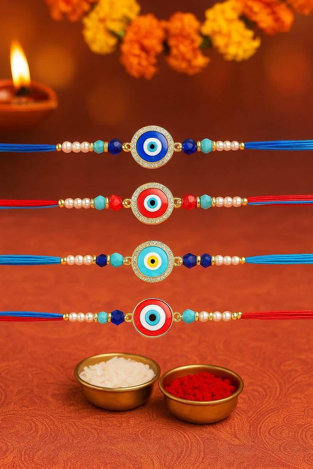 Koogly Rakhi for Brother (Set of 2) | beautiful Evil Eye rakhi | set of 2 for Bhai, Bhabhi, Brother, Bhaiya - Image 5