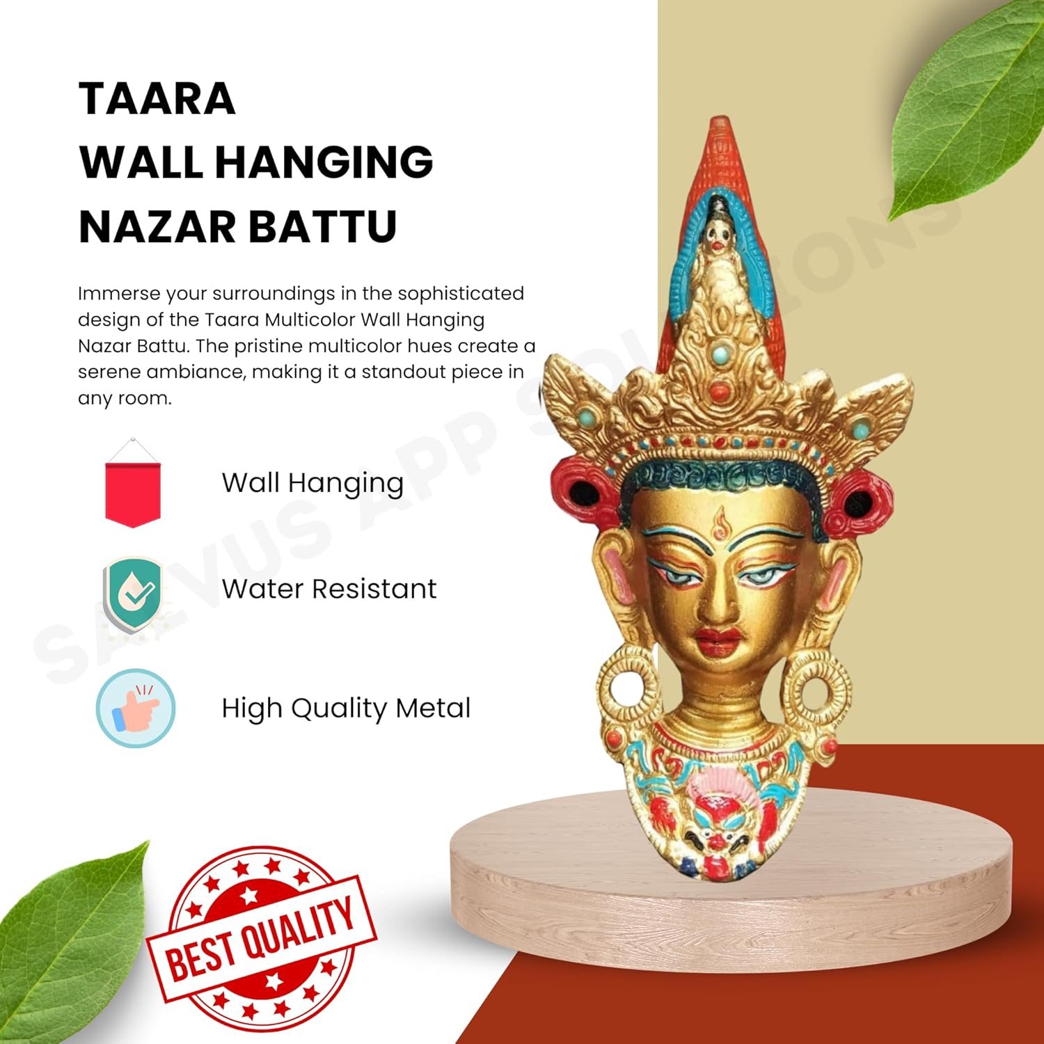 Salvus APP SOLUTIONS Taara Medium Wall Hanging Nazar Battu-Evil Eye Protector-Nazar Suraksha Kawach for Home, Office & Shop (Multi_Medium_7x3.5IN) - Image 4