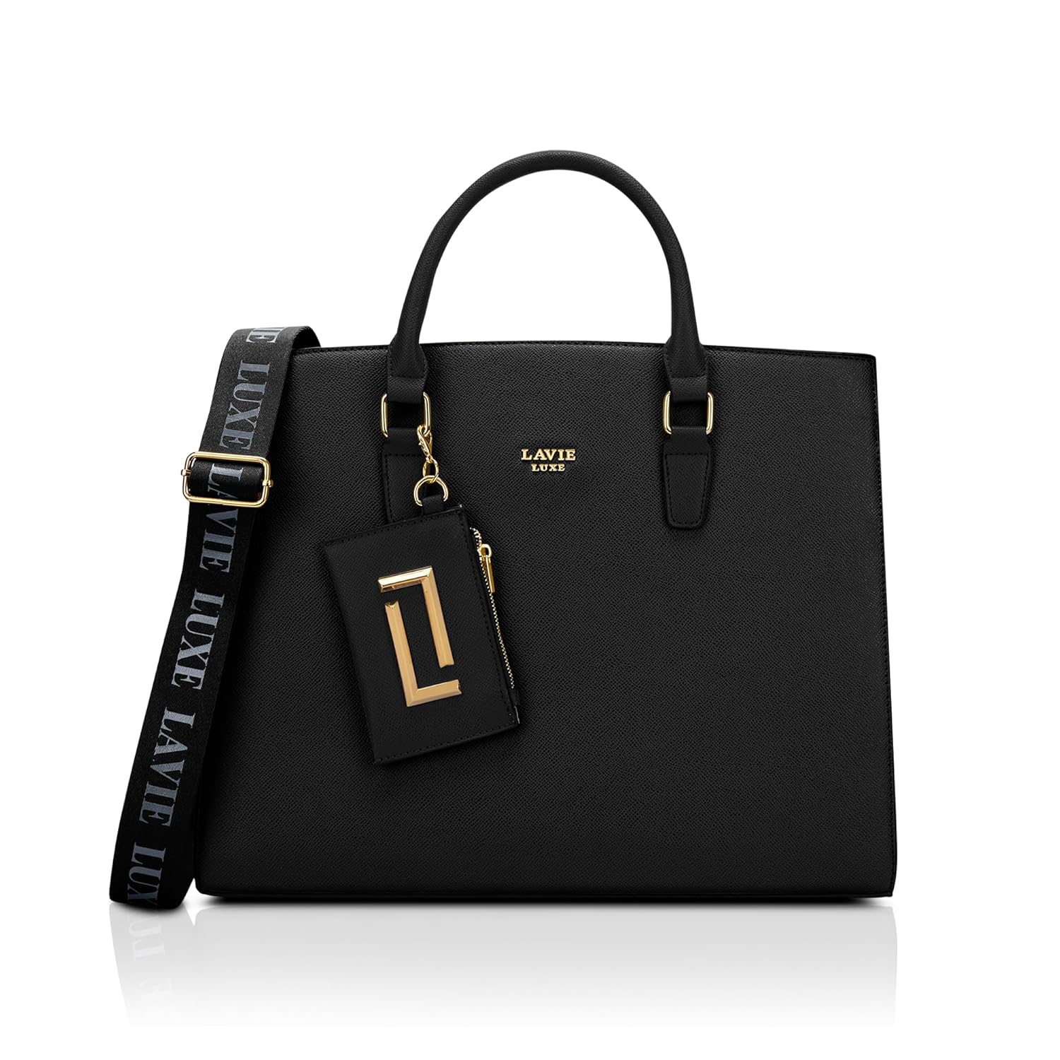 Lavie Luxe Duo Eliza Large Solid Tonal Satchel Laptop Bag for Women | Fits Upto 15 Inch Laptop | Laptop Handbag for Work | Ladies purse | Stylish Shoulder Bag | Ladies Gift - Image 2