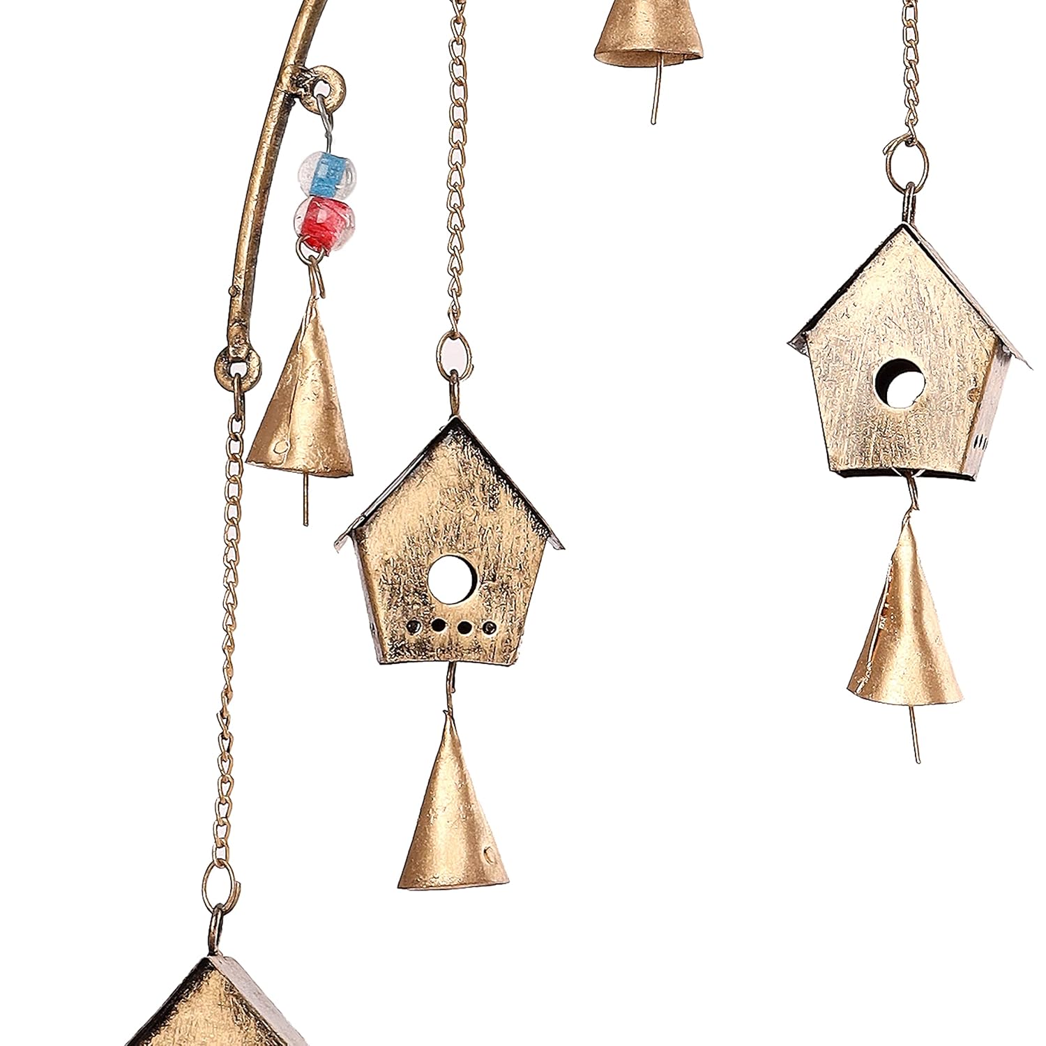 DULI Metal Windchime Wall Hanging, Feng Shui, Wall Art, Wall Decor, Positivevibes, Rustic Wall Hangings, Wall Art, Diwali Decor, Home Decor, Positive Vibes (Metalwallhanging: Birdhouse), Golden - Image 7
