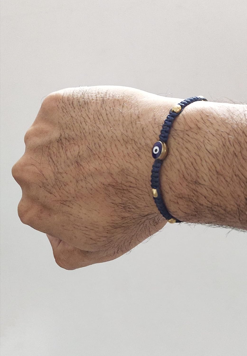 SAFFRON SHADES Premium & Elegant Evil Eye Rakhi Bracelet with Brass Beads for Brother Sister Bhabhi | Good luck, Protection, Nazariya | Greeting Card, Roli Chawal & Gift Potli Bag - Image 5