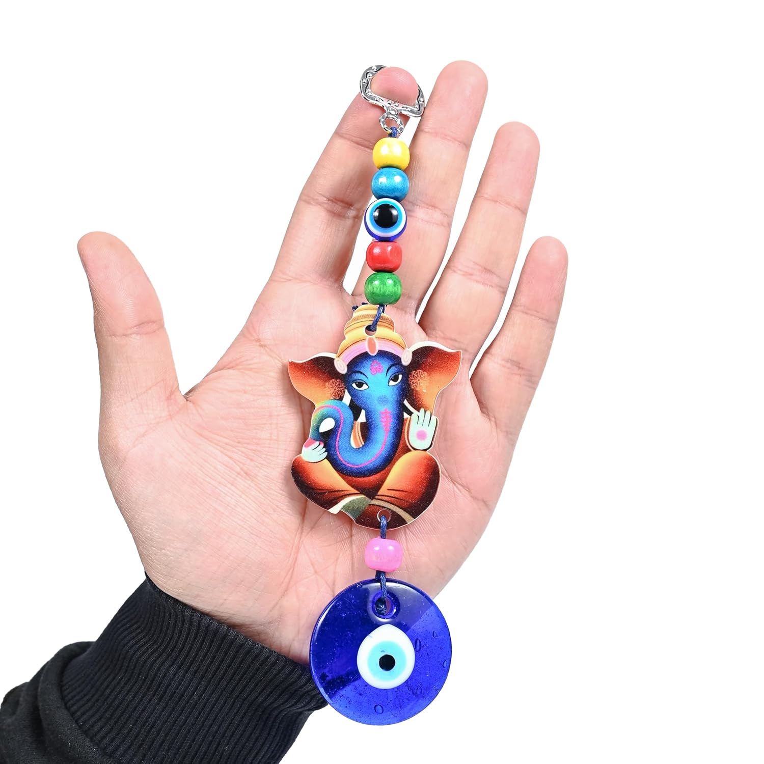 ZAICUS Evil Eye Ganesha Showpiece with Nazar Dosh Nivaran Yantra – Handcrafted Good Luck Charm for Home, Office, Car & Business | Decorative Amulet to Ward Off Negative Energy - Image 2