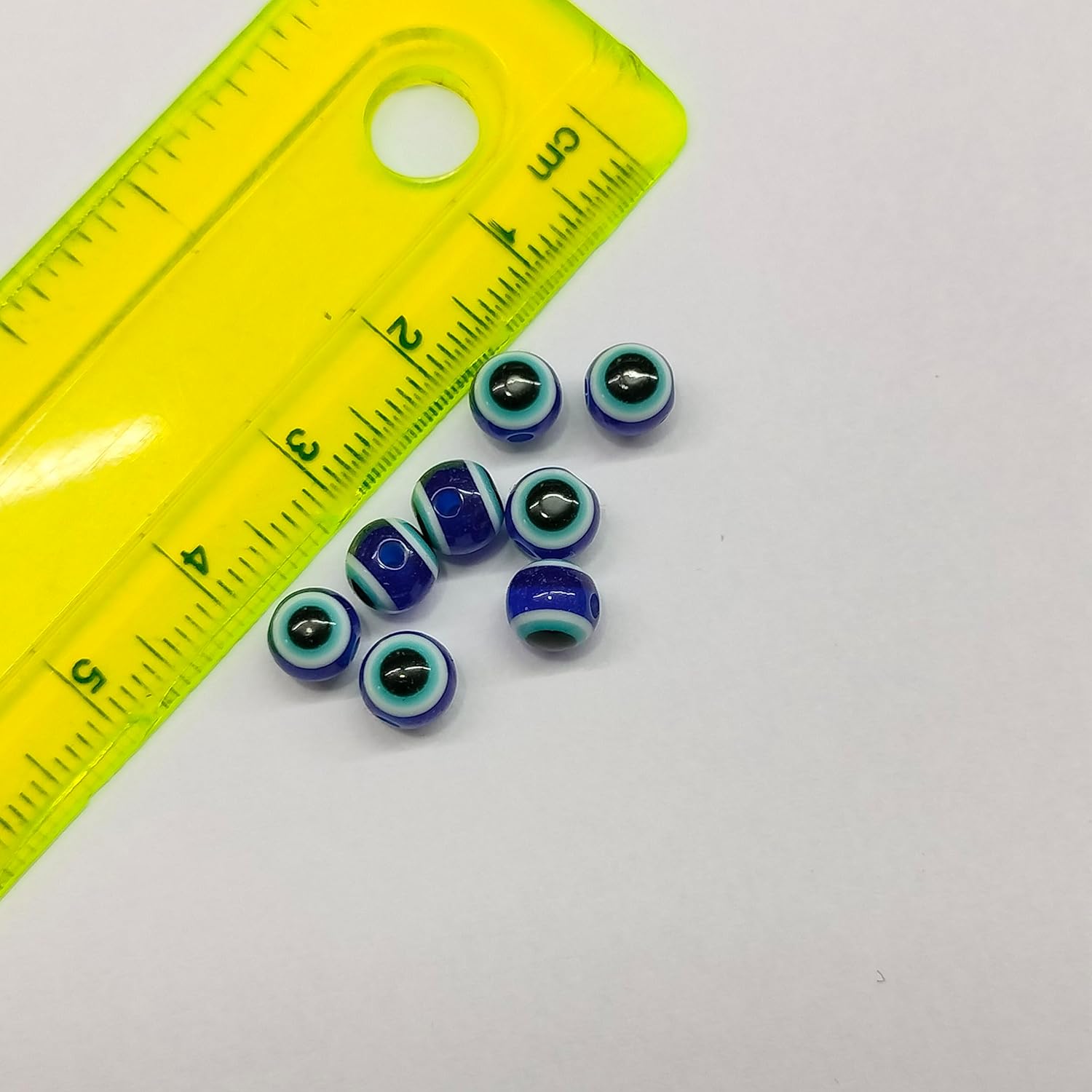 Jaipri Navy Blue Round Acrylic Nazar Evil Eye Beads for Jewellery Making, Bracelet, Necklace, DIY, Crafts Work (20 PCS, 5 mm) - Image 3