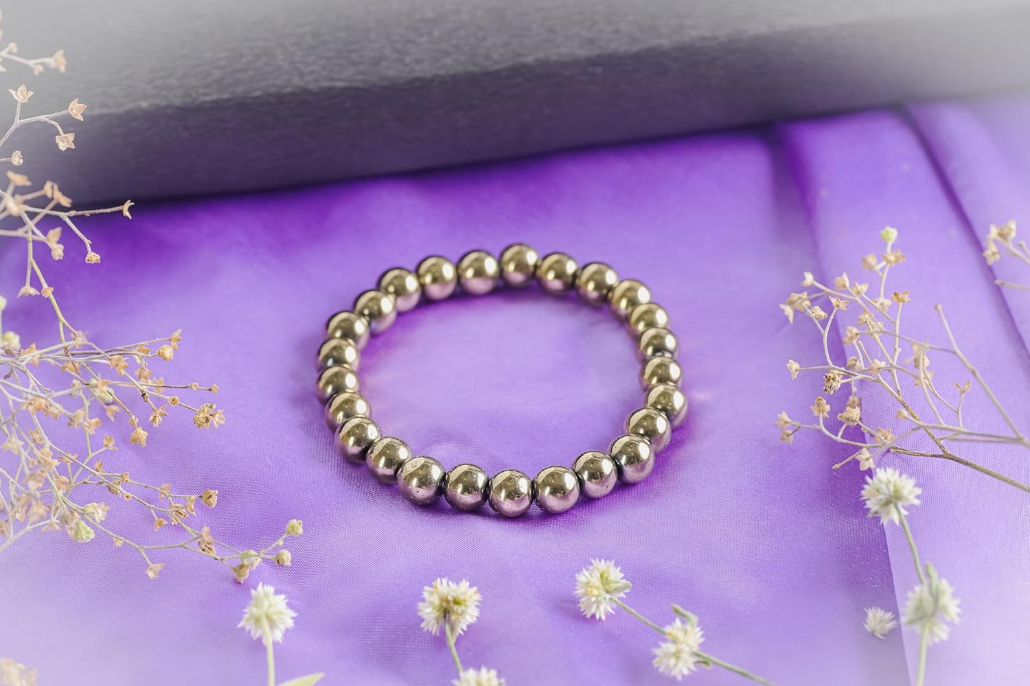 REBUY Pyrite Bracelet Money Magnet Bracelet Natural Gemstone Chakra Bracelet Reiki Healing Jewelry for Men & Women, Bead Size 8 mm, Color Golden, Lab Certified - Image 6