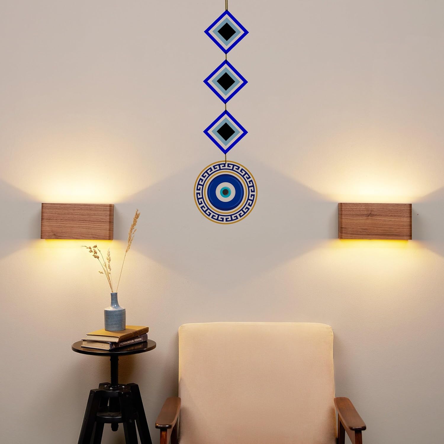 FIT-IN Trends Evil Eye Wall Hanging – Protective Boho Home Decor for Positive Energy | Traditional Nazar Amulet for Living Room, Entrance and Office | Decorative Wall Accent - Image 5