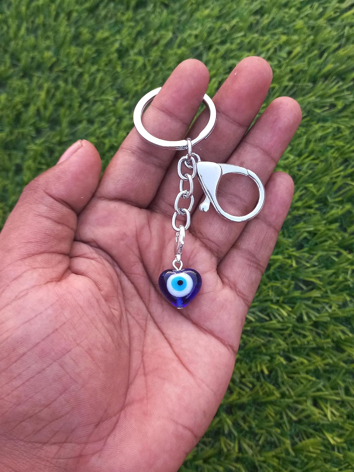 Evil Eye Charm, Bag Charm, Purse Charm, Key Charm, Eye Keyring, Buggy Charm, Stroller Charm, Protection, Nazar boncuk, Dog tag, (Blue) - Image 4