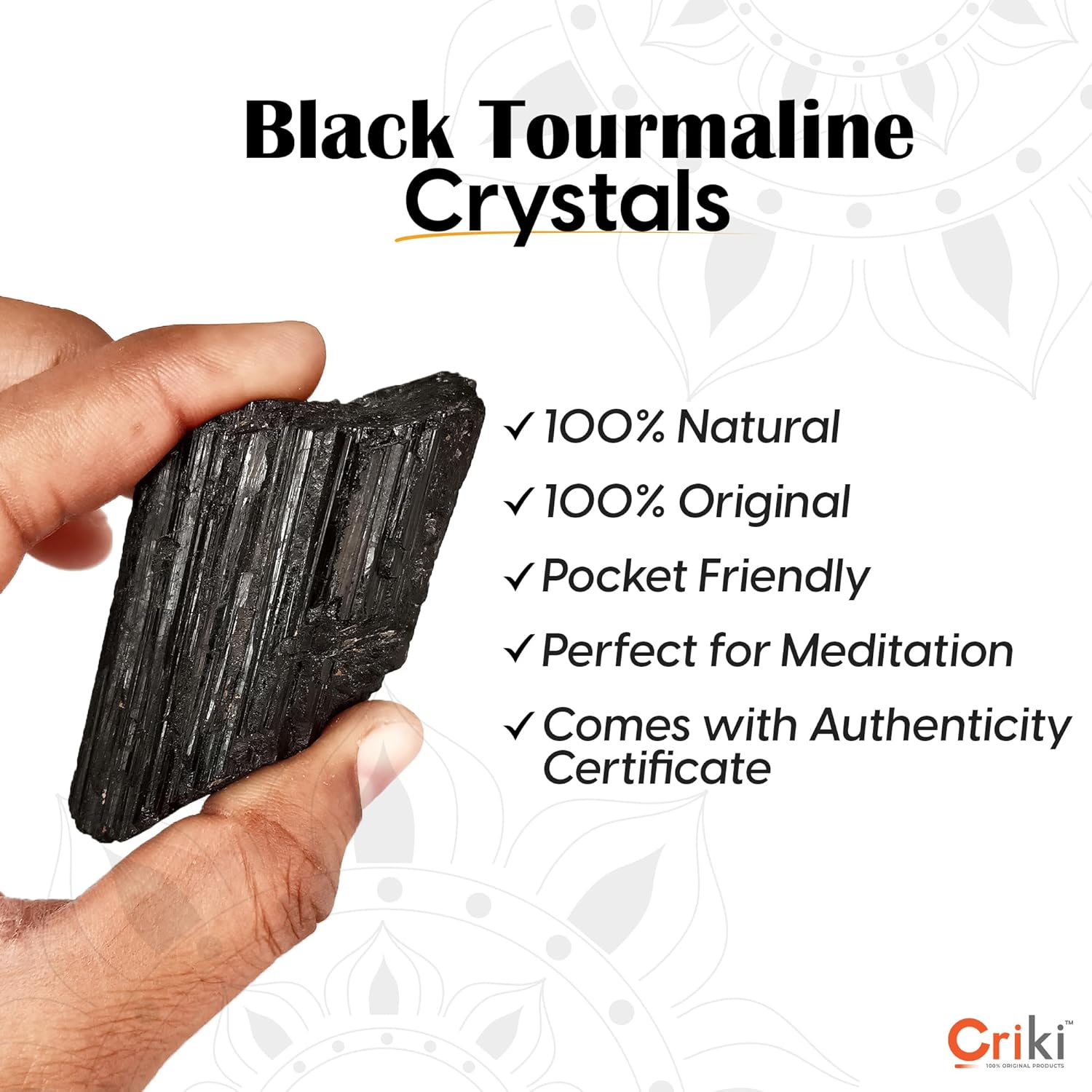 Original Black Tourmaline Stone Natural Crystal Rough Stone for Protection from Negative Energy, Nazar, Manifestation, Meditation, Vastu Correction and Reiki Healing – 2 Piece - Image 6