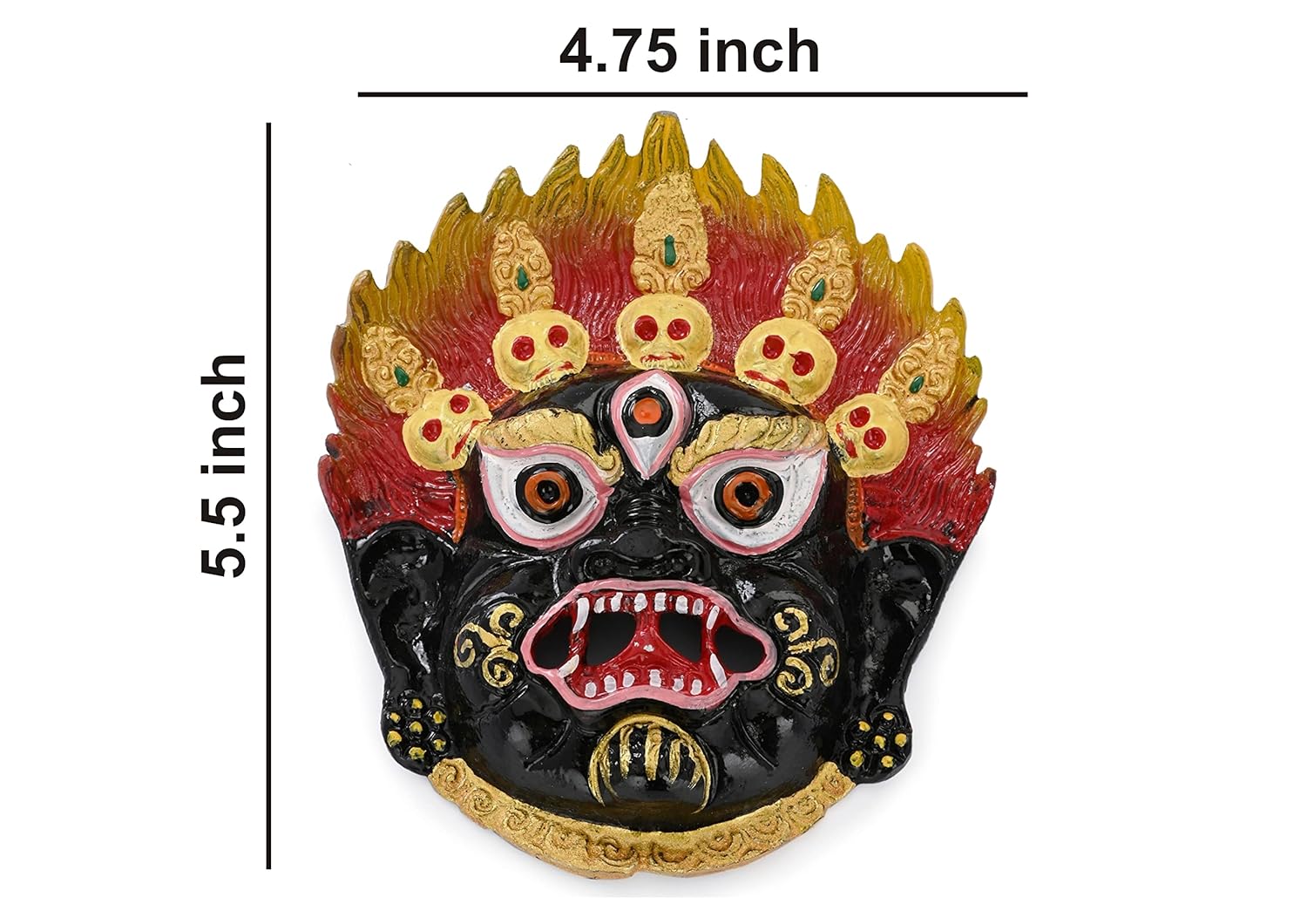 GELLON Mahakaal Face Mask Wall Hanging Nazar Battu, Protect Your Home Shop & Office Entrance (Pack Of 1) (pack of 1) - Image 3