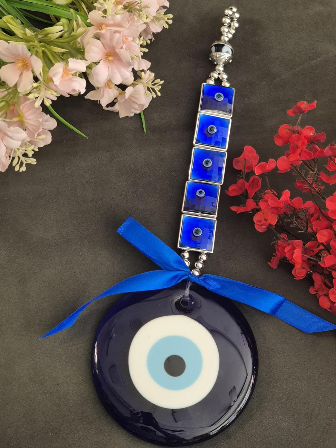 DT DECTONE Evil Eye Hanging for Home & Office | Turkish Evil Eye for Good Luck & Prosperity,Main Door Entrance Nazar battu Hanging, Good Luck Charm and Prosperity 12.7 cm - Image 4