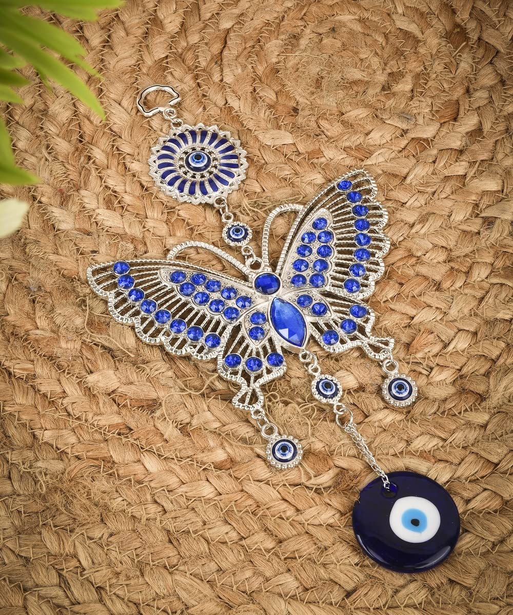DT DECTONE Big Butterfly Evil Eye Hanging for Car, Home Entrance Door Decoration, Feng Shui Nazar Battu for Home Protection, Good Luck Charm and Prosperity at Office & Home - Image 5