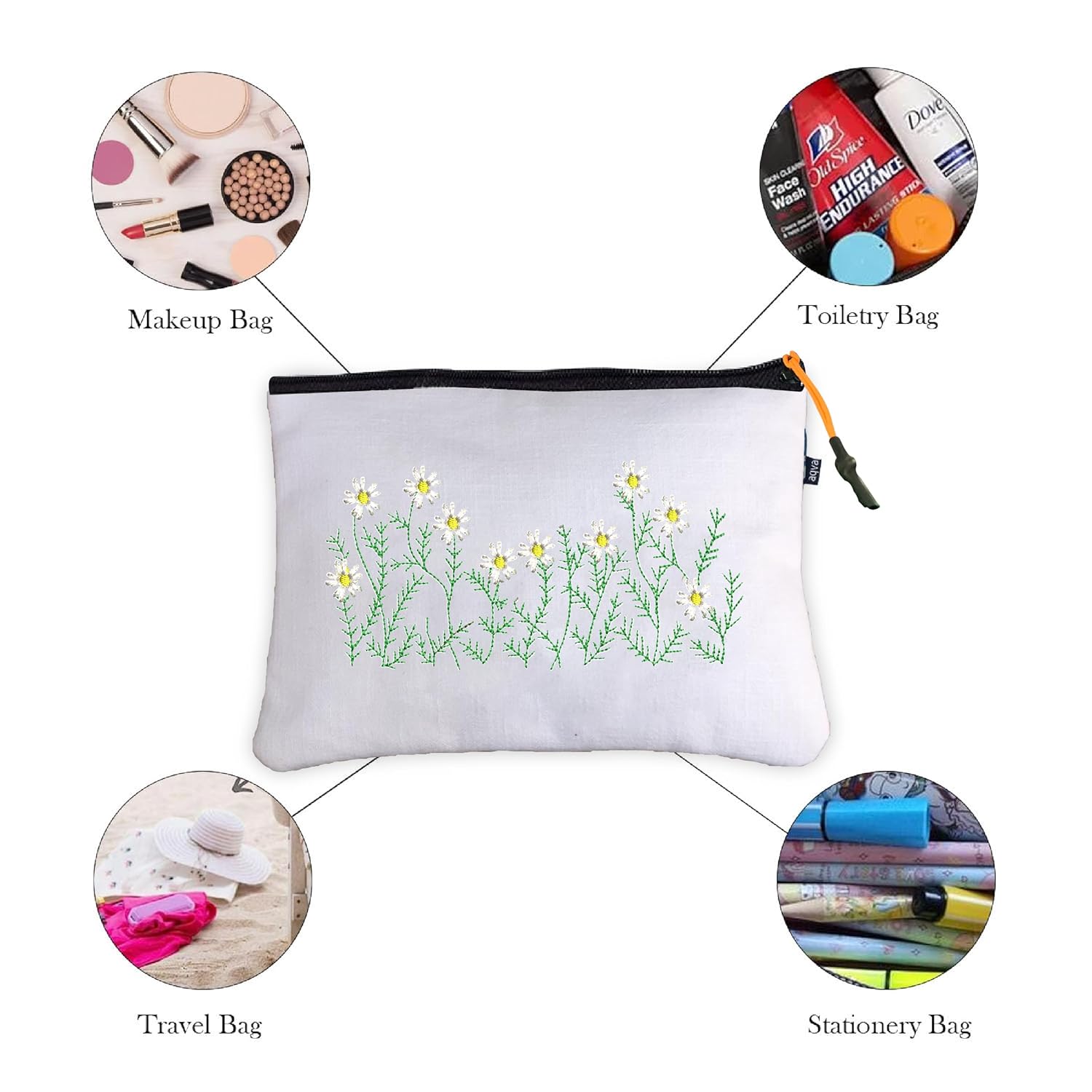 ISEE 360 Embroidery Pouches for Women Eco Friendly| Gifting|Flower Printed Purse|College Students|Girls - Image 6