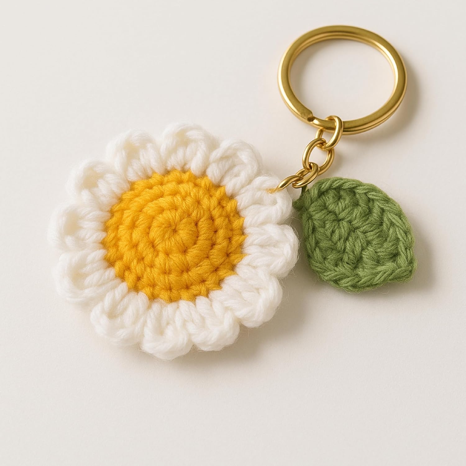 Mirha's Touch Hand Made Crochet Flower Keychain | Sunflower & Daisy Flower Crafted Keychain | Keychain For Bike, Car, Handbags - Image 2
