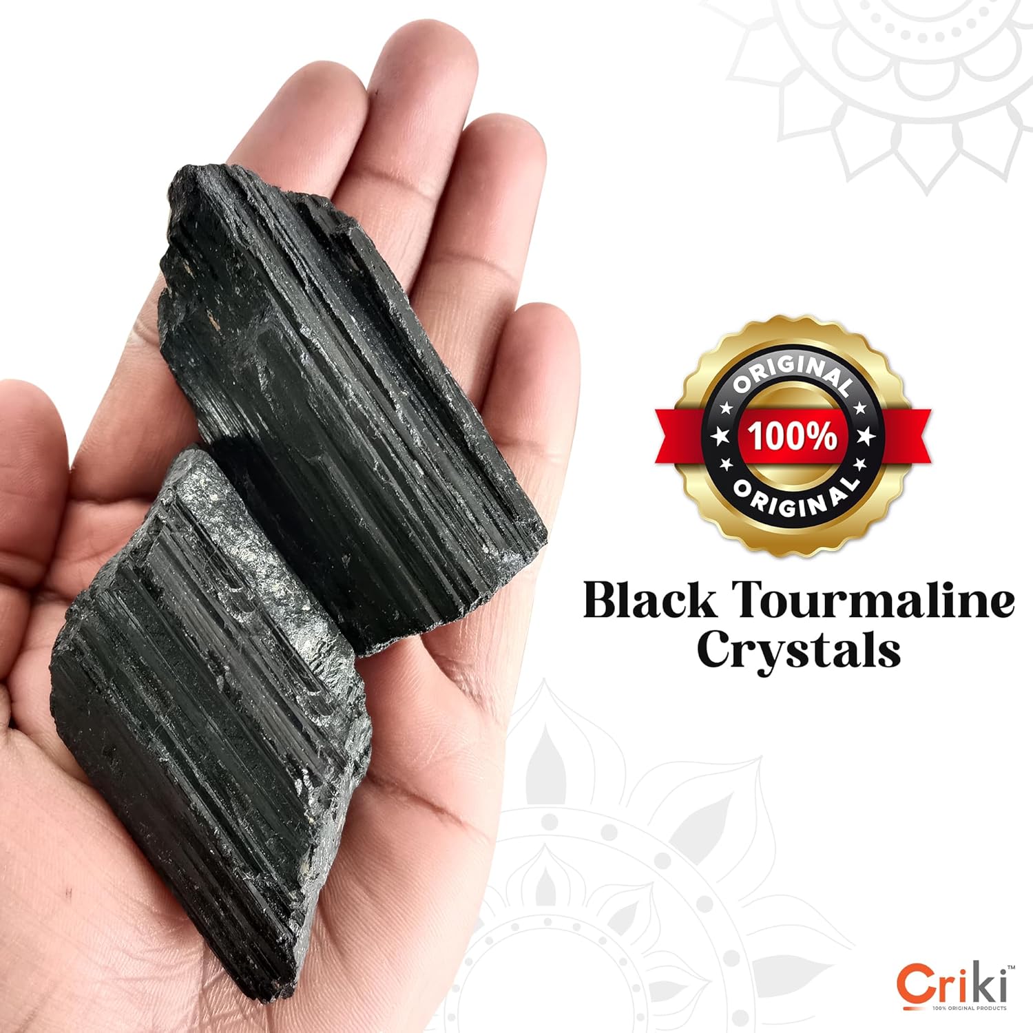 Original Black Tourmaline Stone Natural Crystal Rough Stone for Protection from Negative Energy, Nazar, Manifestation, Meditation, Vastu Correction and Reiki Healing – 2 Piece - Image 3