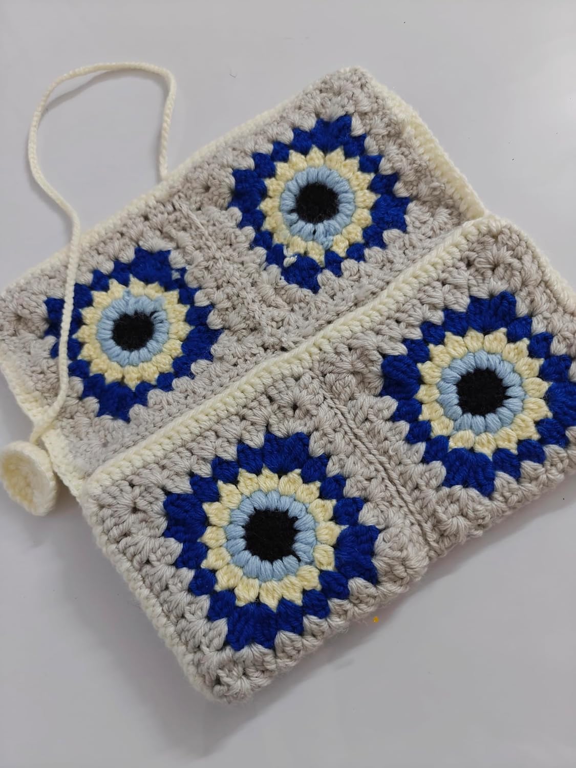 Knotsngifts Crochet Evil Eye Floral Book Sleeve - Image 5