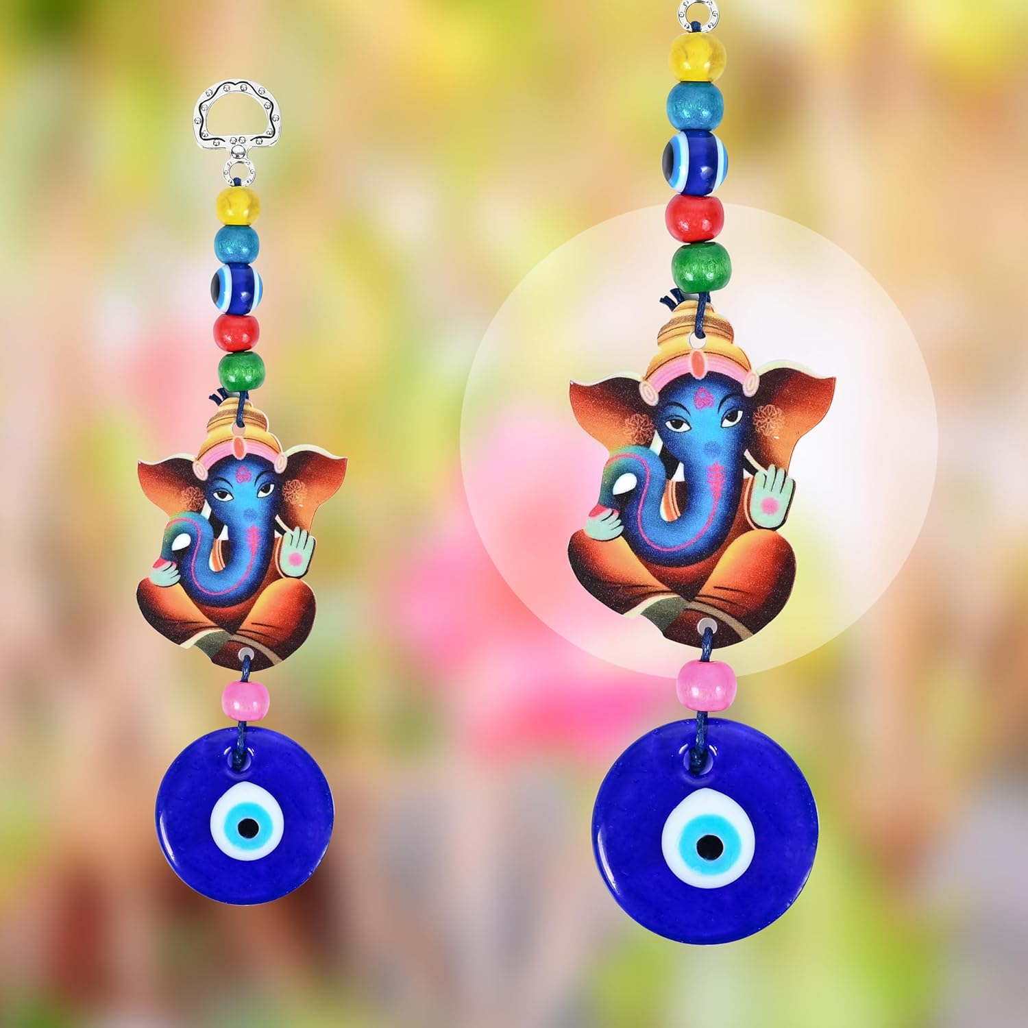 ZAICUS Evil Eye Ganesha Showpiece with Nazar Dosh Nivaran Yantra – Handcrafted Good Luck Charm for Home, Office, Car & Business | Decorative Amulet to Ward Off Negative Energy - Image 9
