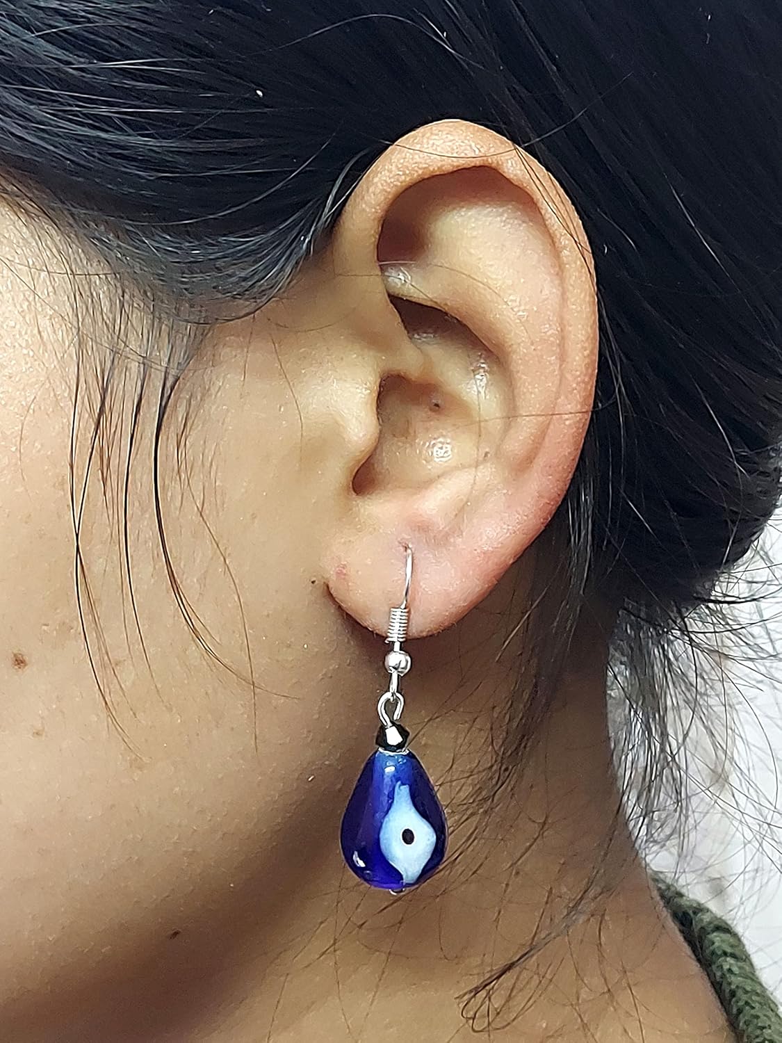 Astroghar Evil Eye Lucky Protection Charm Drop Shape Tops Hand Craft Jhumka Ear ring Pair For Women And Girls - Image 3