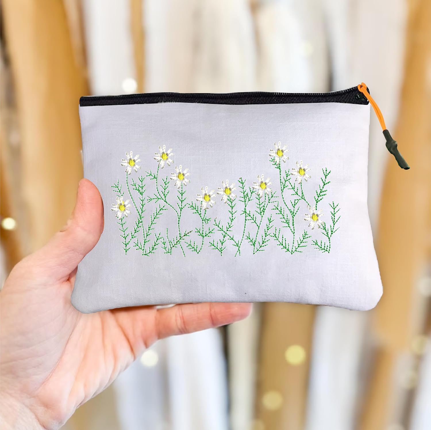 ISEE 360 Embroidery Pouches for Women Eco Friendly| Gifting|Flower Printed Purse|College Students|Girls - Image 4
