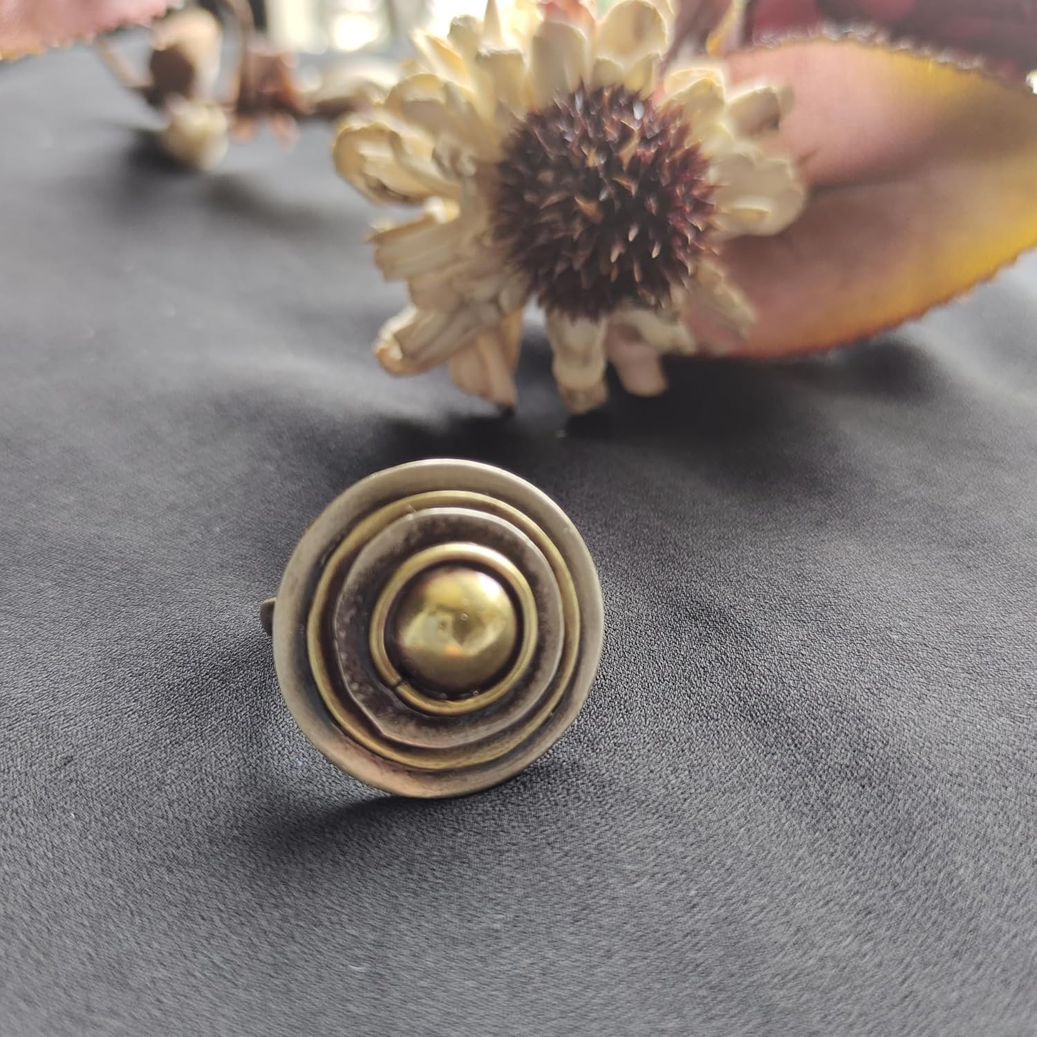 SANDDOOK Brass Finger Rings for Women | Adjustable Handcrafted Statement Jewelry with Unique Bubbles Design | Elegant and Stylish Accessory for Everyday Wear, Parties, Weddings, and Special Occasions - Image 3