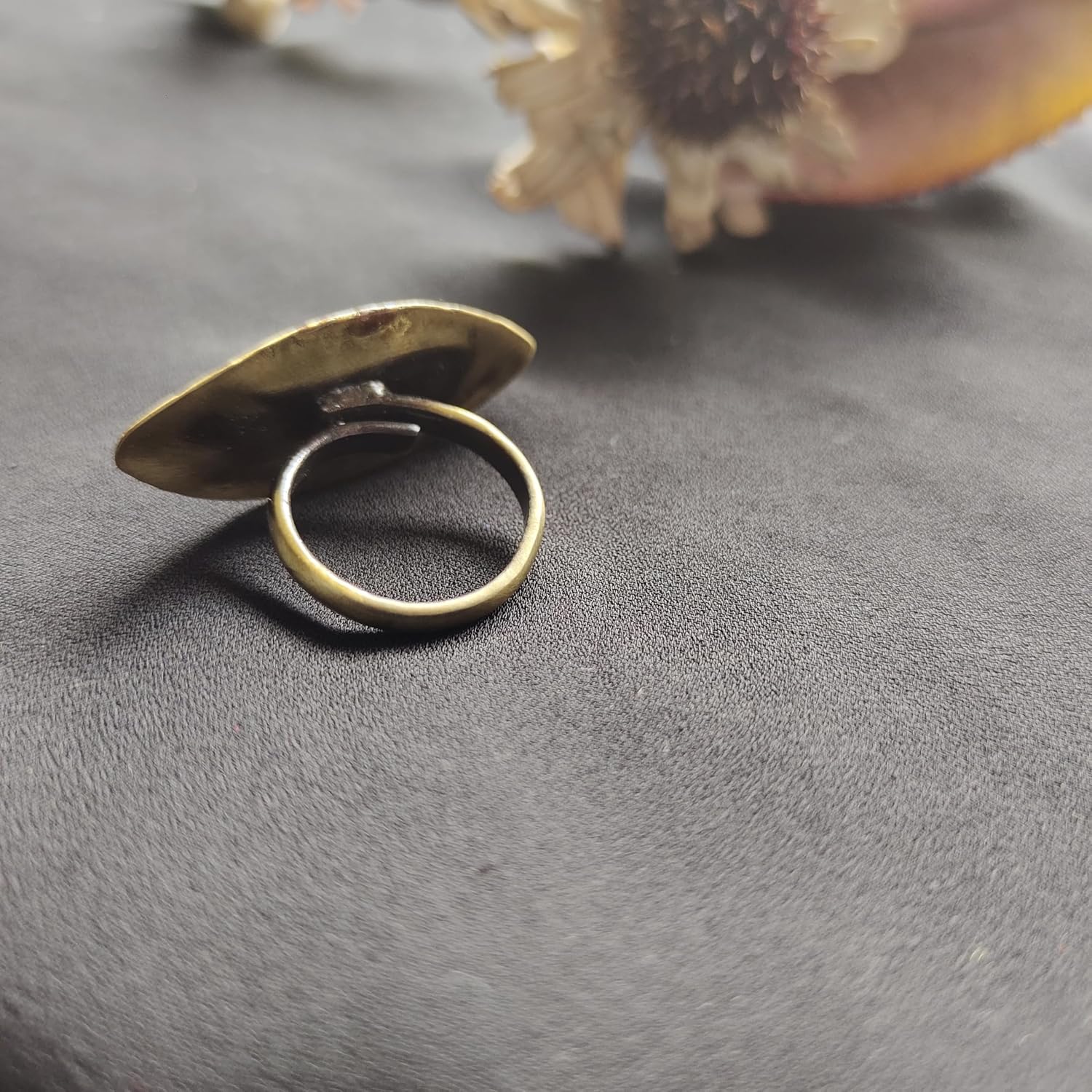 SANDDOOK Brass Evil Eye Finger Rings for Women | Adjustable Handcrafted Statement Jewelry | Elegant and Stylish Accessory for Everyday Wear, Parties, Weddings, and Special Occasions - Image 4