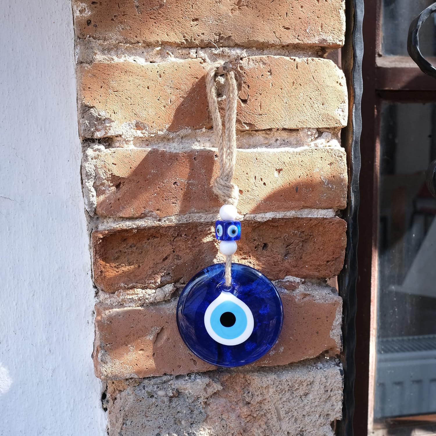 BCS Blue Evil Eye Decor Home Wall Hanging 3.5" Glass Handmade Turkish Nazar Amulet Good Luck and Protection Charm - Image 6