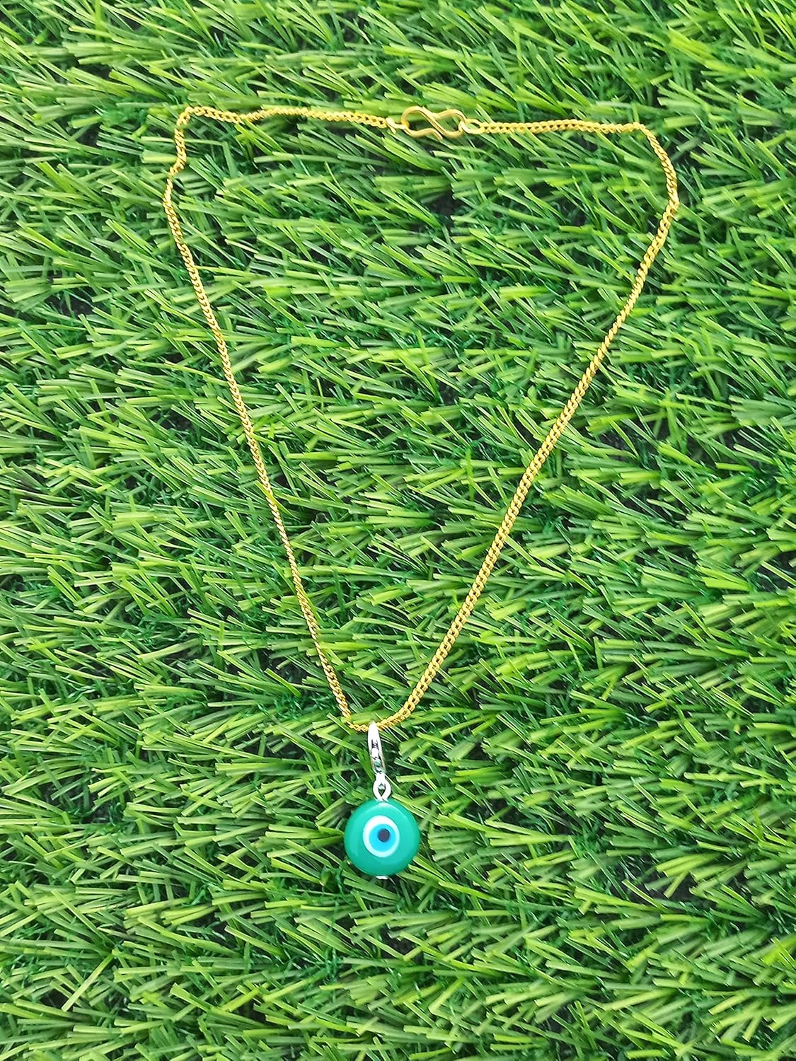 Evil eye charm, evil eye pendant charm, bag charm, purse charm, key charm, eye keyring, buggy charm, stroller charm, protection, nazar boncuk, dog tag, good luck evil eye charm (Sea Green) - Image 4