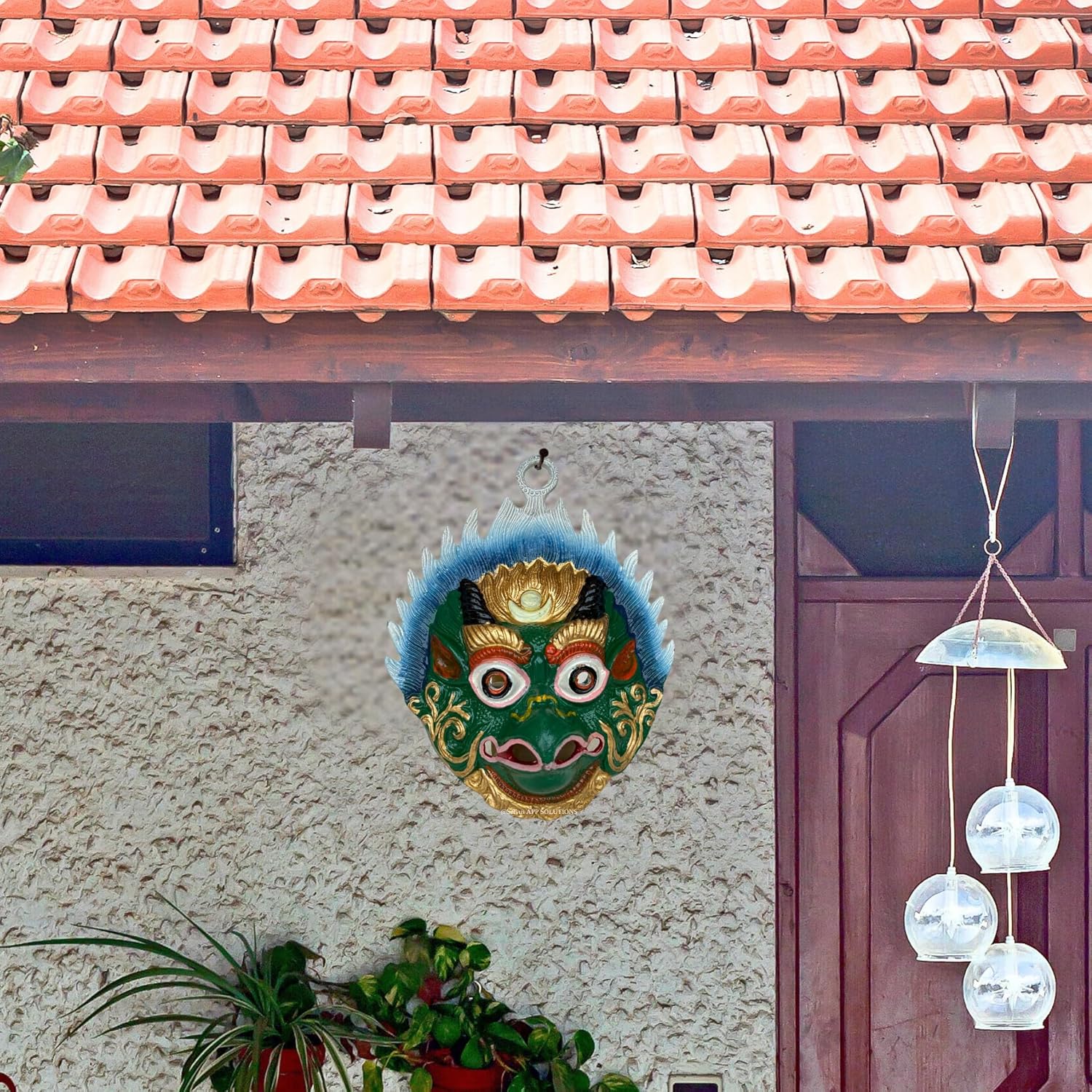 Salvus APP SOLUTIONS Metal Garuda Wall Hanging Nazar Battu/Evil Eye Protector for Home, Office and Shop (Green_6x5 Inches) - Image 6
