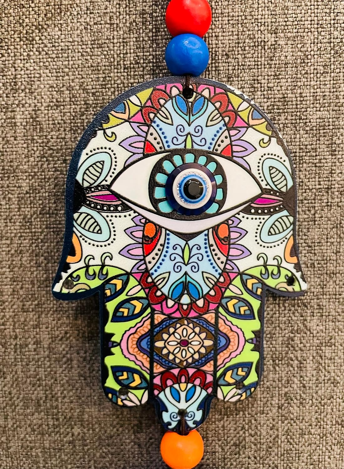 Ceramic Ws Hand Design Evil Eye Hanging For Home Or Office For Positive Energy | Bad Energy Protector | Give Protection Good Luck Positivity Prosperity | Home Decor (20X6 Cm),Blue - Image 6