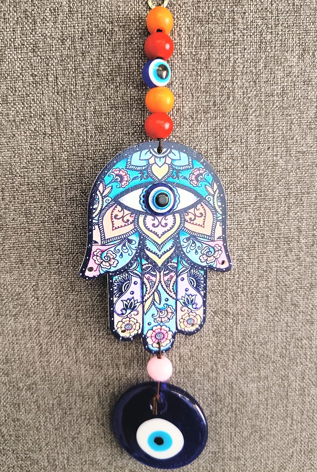 Ceramic Ws Hand Design Evil Eye Hanging For Home Or Office For Positive Energy | Bad Energy Protector | Give Protection Good Luck Positivity Prosperity | Home Decor (20X6 Cm),Blue - Image 4