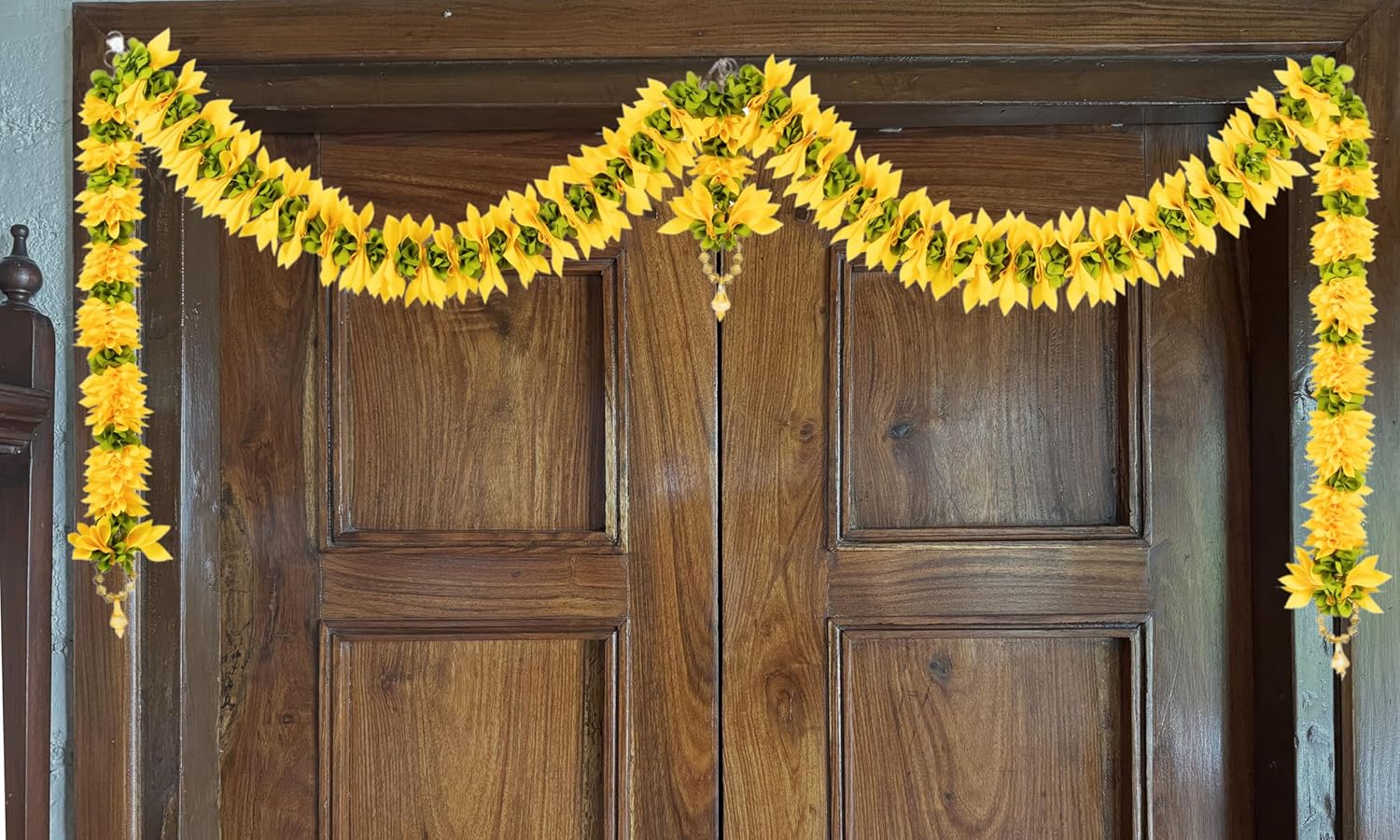 Daedal Crafters- Champa Door Set(Golden Yellow) DC129 Doorway Flower toran - Image 3