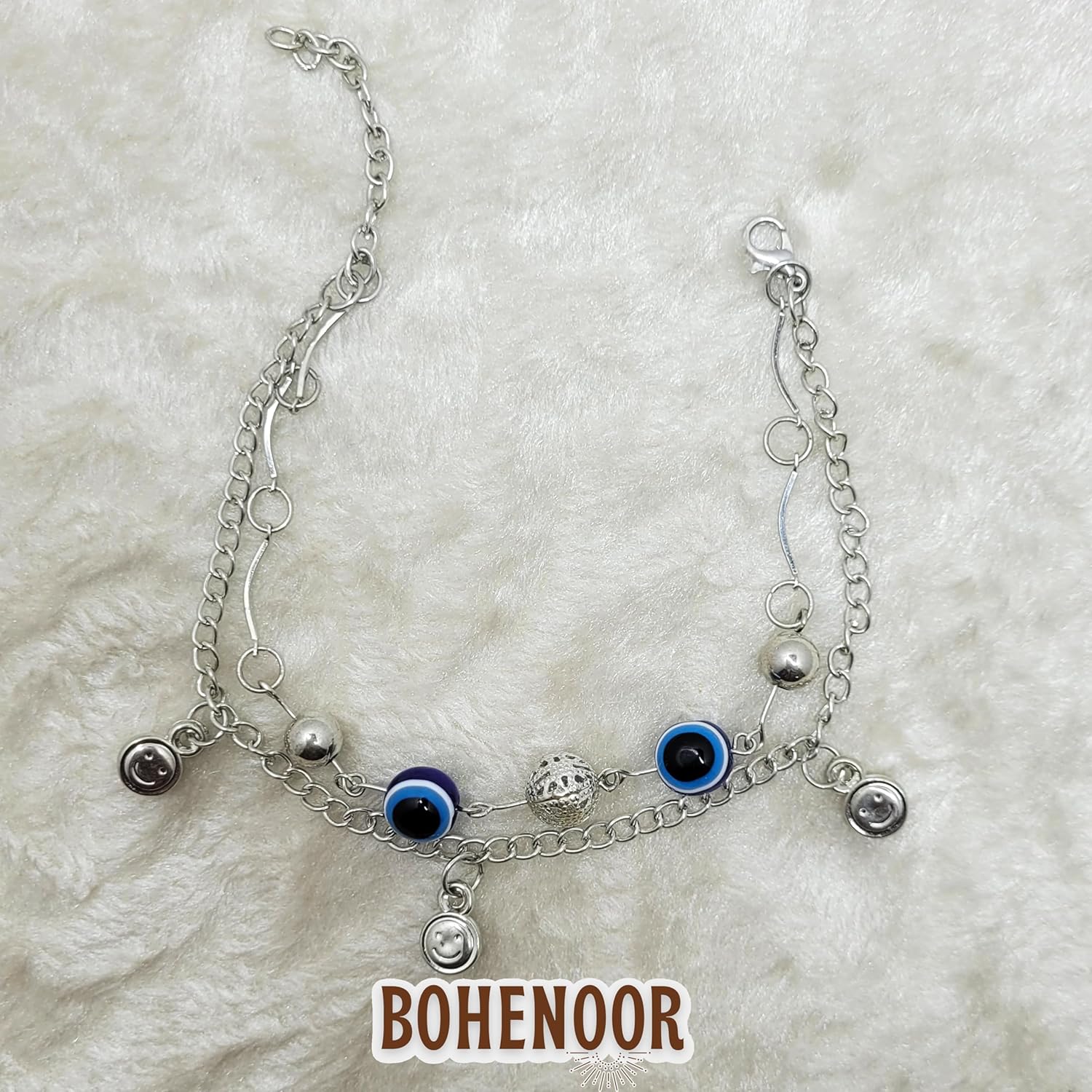 BOHENOOR Evil Eye Anklet Bracelet for Girls | Fancy Nazar Battu Anklet with Adjustable Length - Image 4