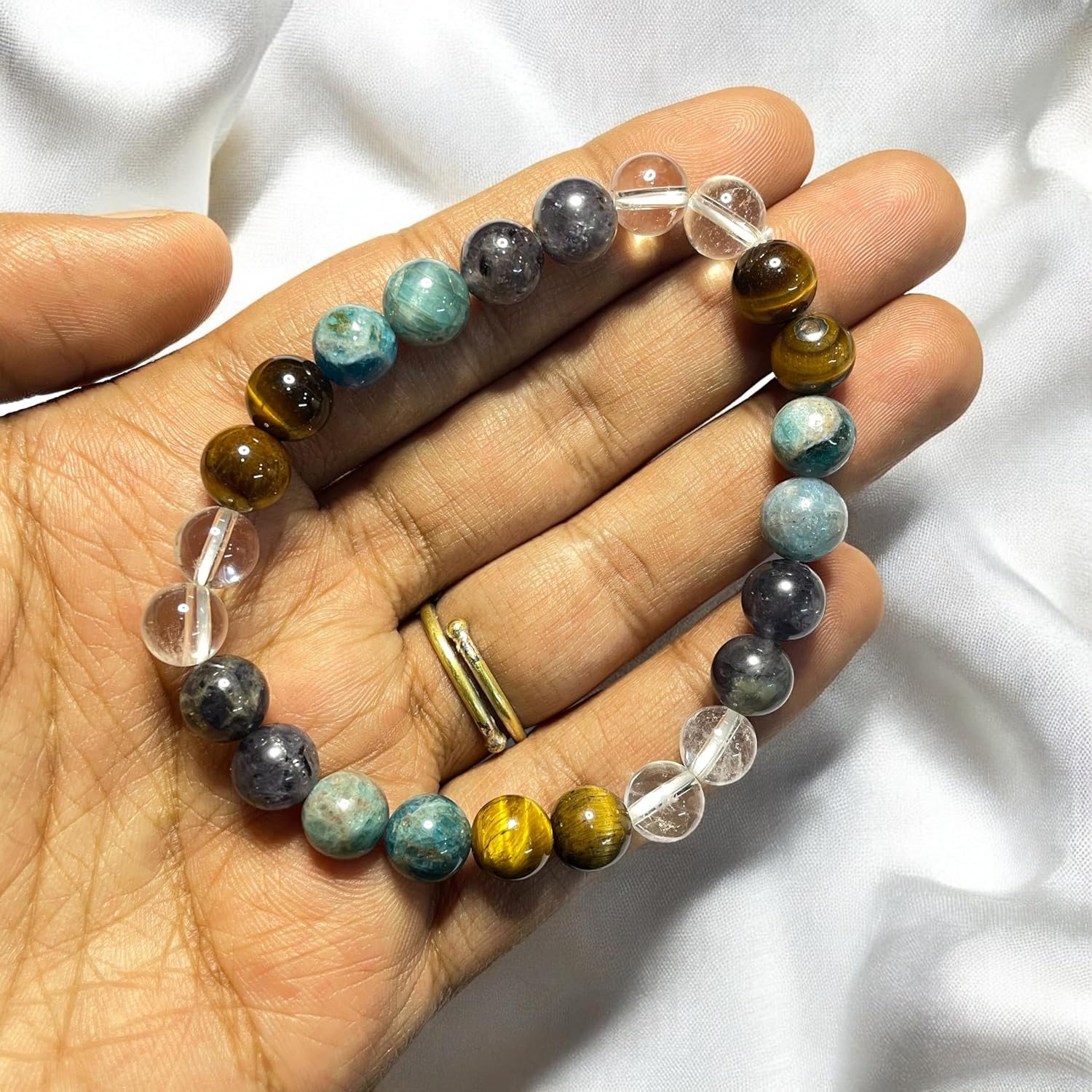 rocksmins Remedies Bracelet Advance Natural Original Crystal Real Stone Reiki Crystal Healing Positive Energy Attraction Stylish for Men Women Boy Girl Unisex 8mm Beads Stretchable - Image 7